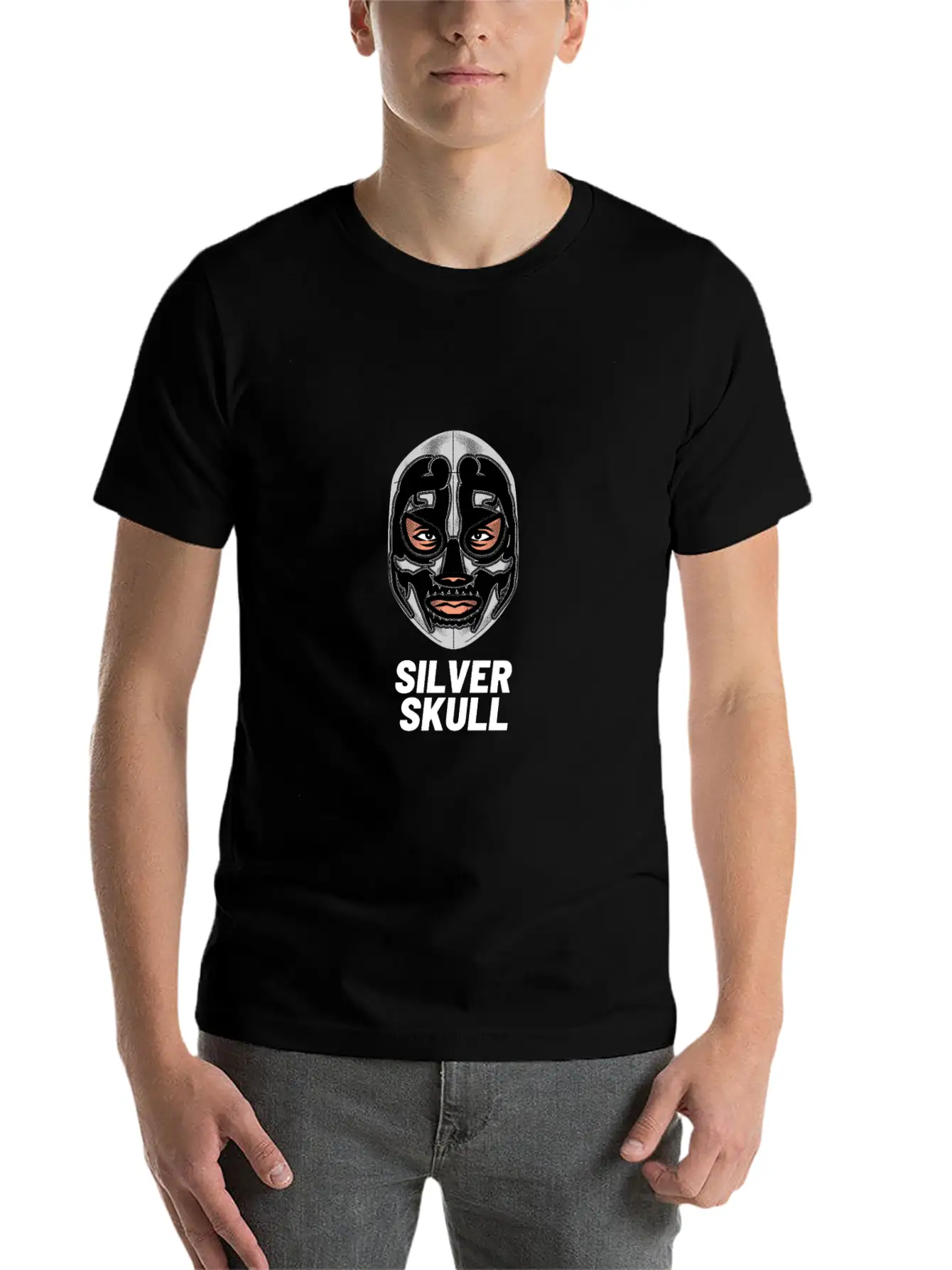 Silver Skull Wrestling T-Shirt Essential Cotton Tee For Daily Outfits – Unisex Style