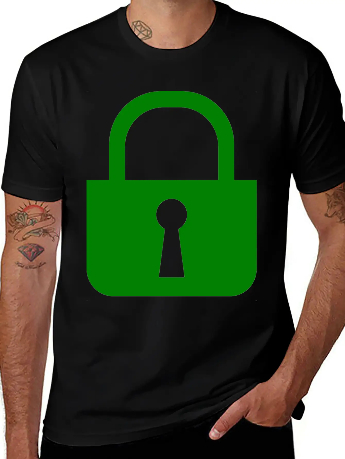 Simple, Flat Padlock Basic Graphic T-Shirt – Daily Comfort In Soft Cotton