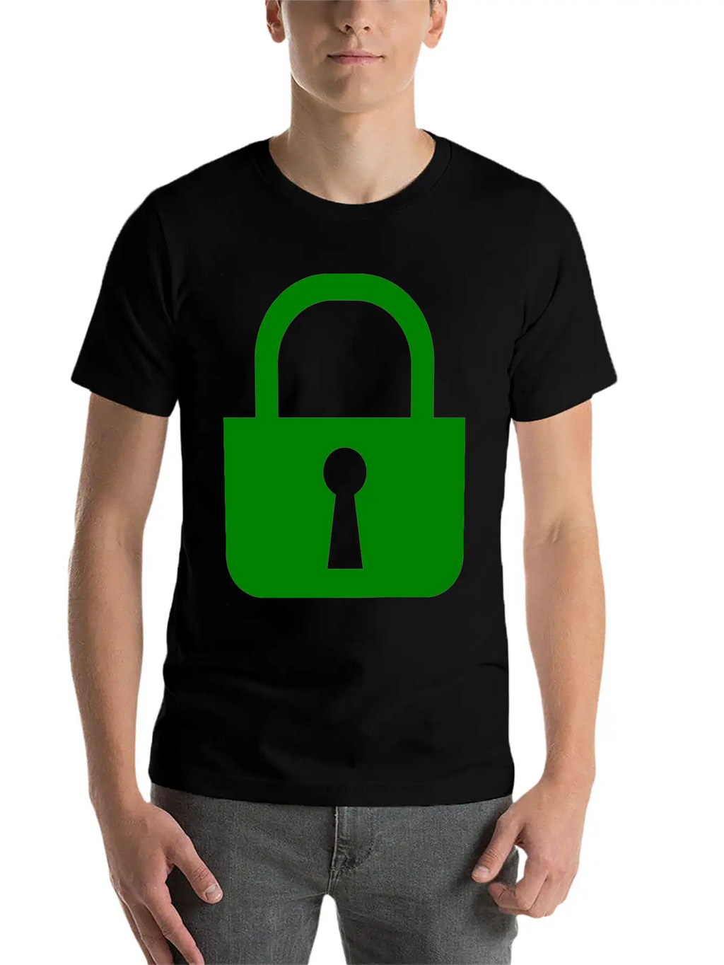 Simple, Flat Padlock Basic Graphic T-Shirt – Daily Comfort In Soft Cotton