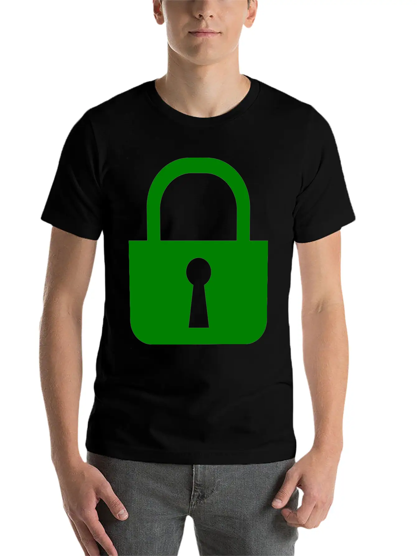 Simple, Flat Padlock Basic Graphic T-Shirt – Daily Comfort In Soft Cotton