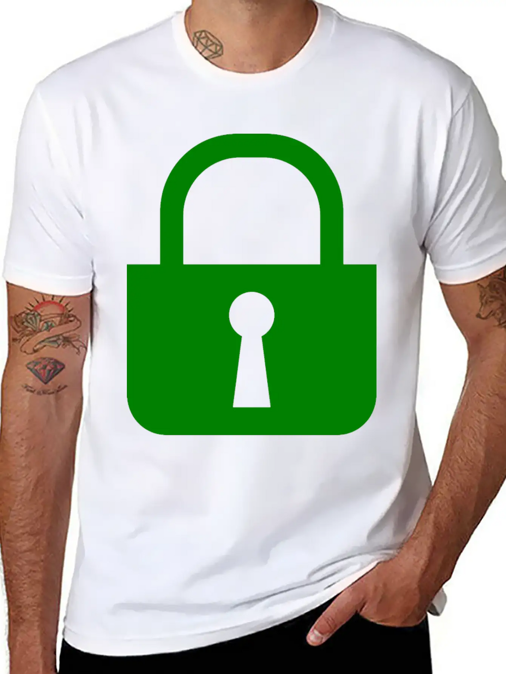 Simple, Flat Padlock Basic Graphic T-Shirt – Daily Comfort In Soft Cotton