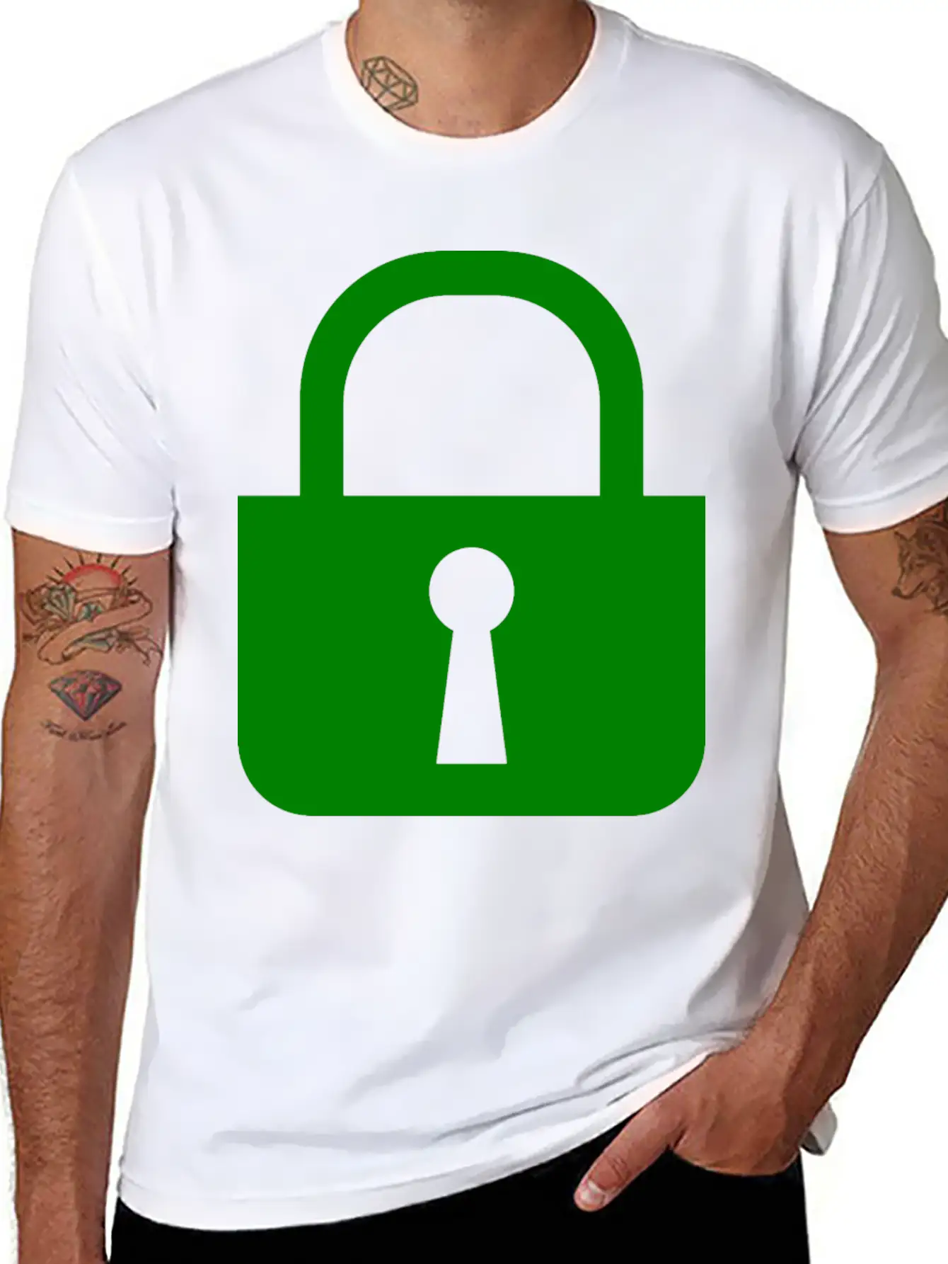 Simple, Flat Padlock Basic Graphic T-Shirt – Daily Comfort In Soft Cotton