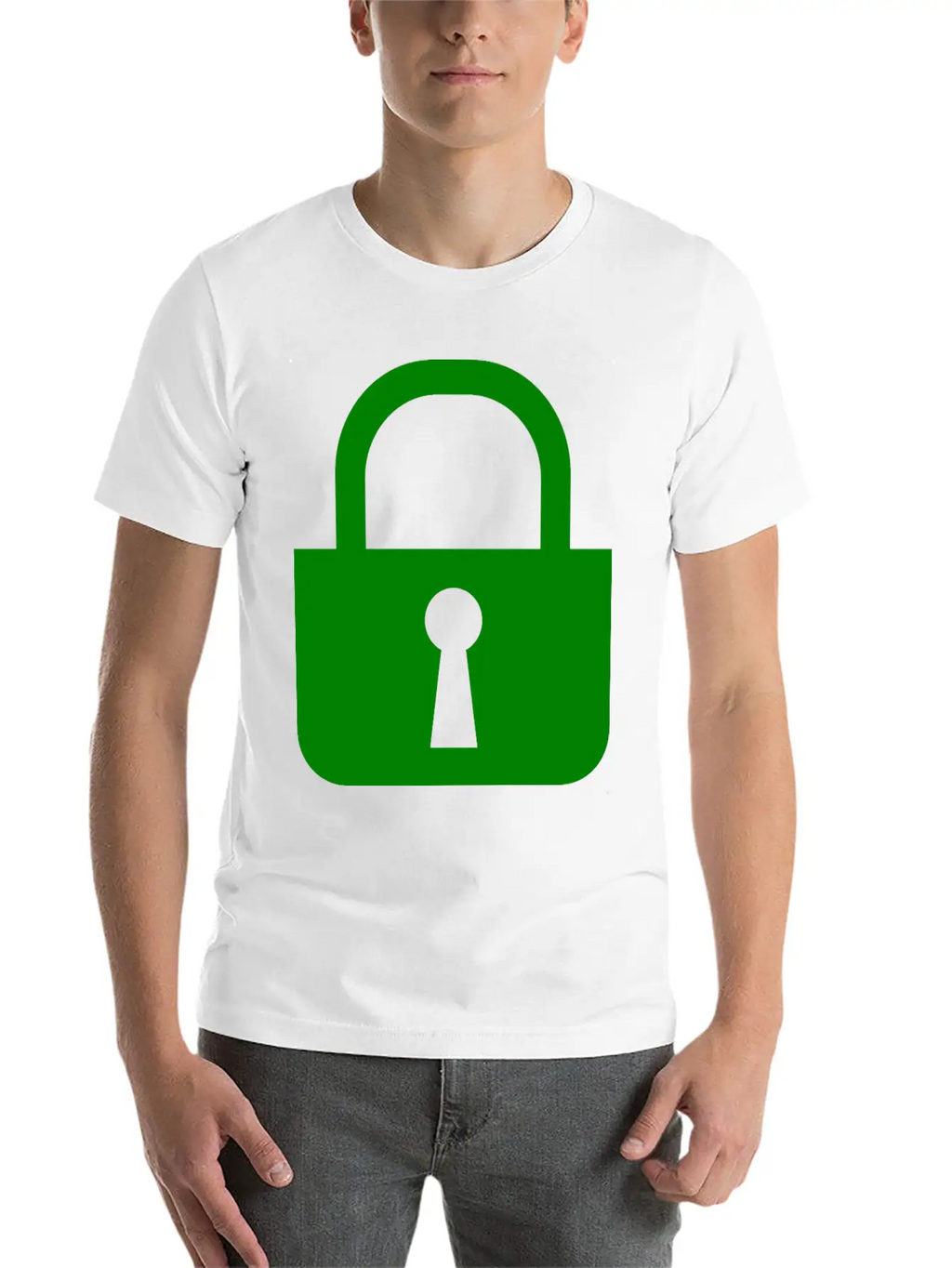 Simple, Flat Padlock Basic Graphic T-Shirt – Daily Comfort In Soft Cotton