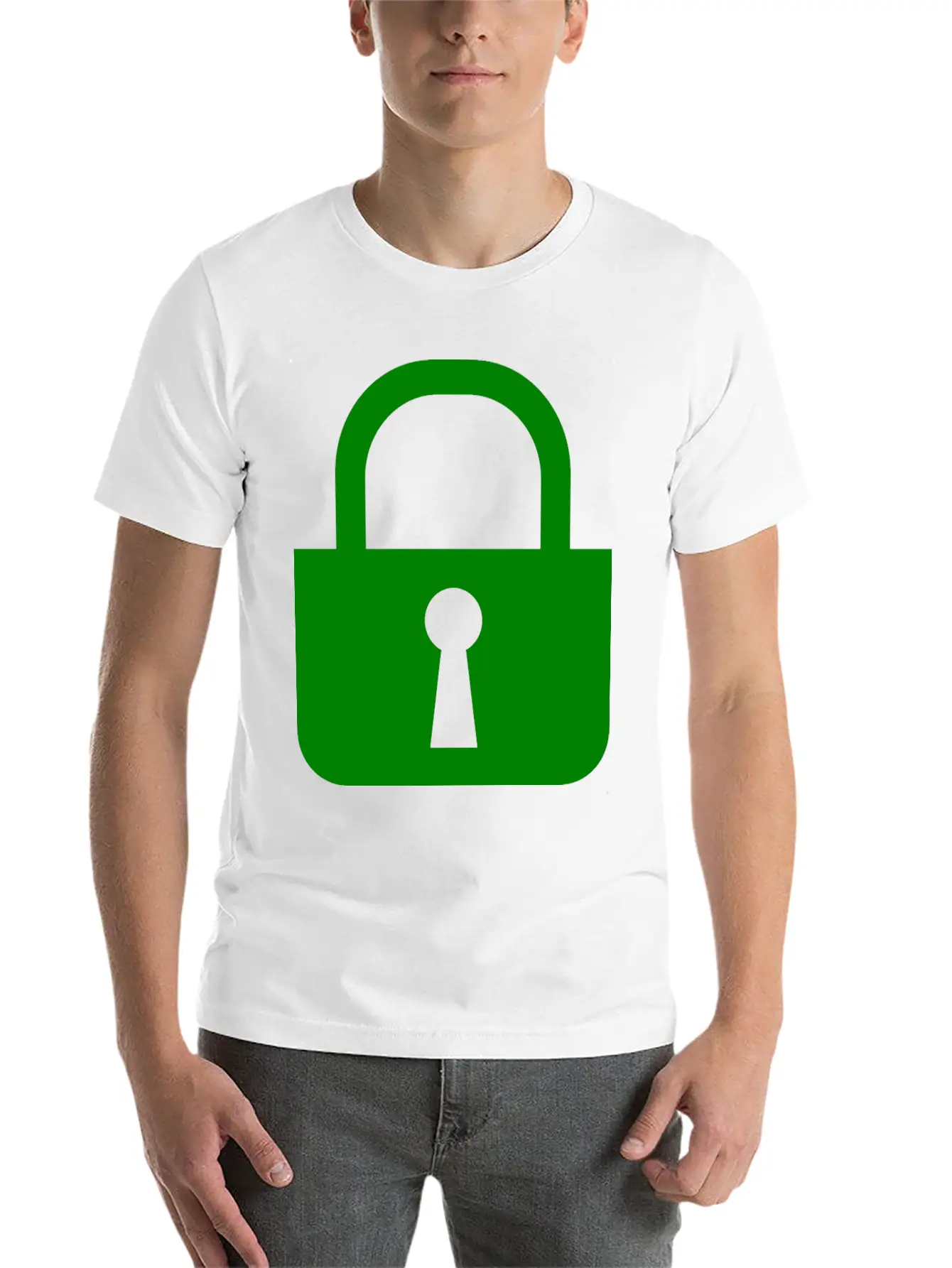Simple, Flat Padlock Basic Graphic T-Shirt – Daily Comfort In Soft Cotton
