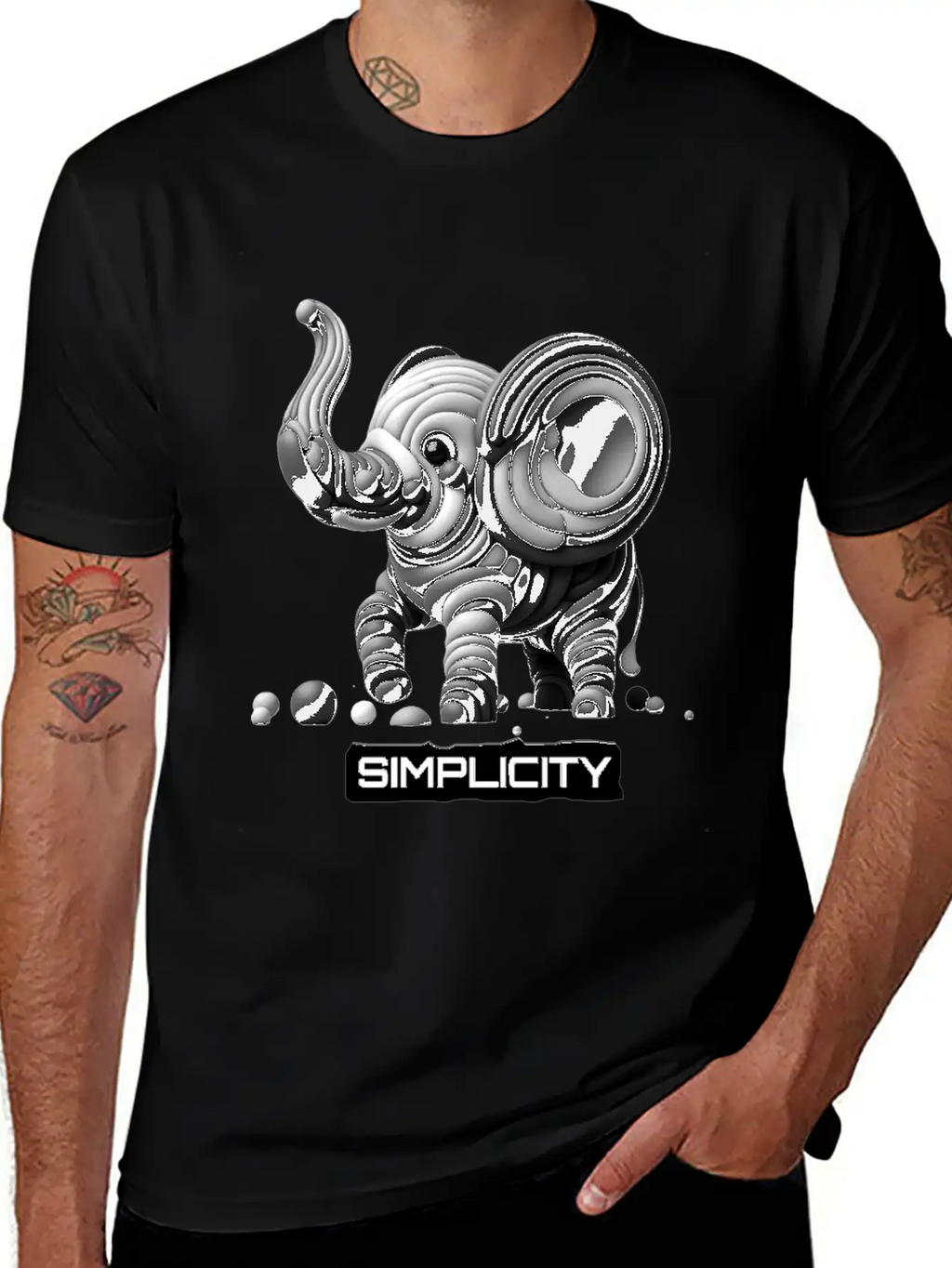 Simply Adorable: Baby Elephant - Simplicity Basic Graphic T-Shirt – Daily Comfort In Soft Cotton
