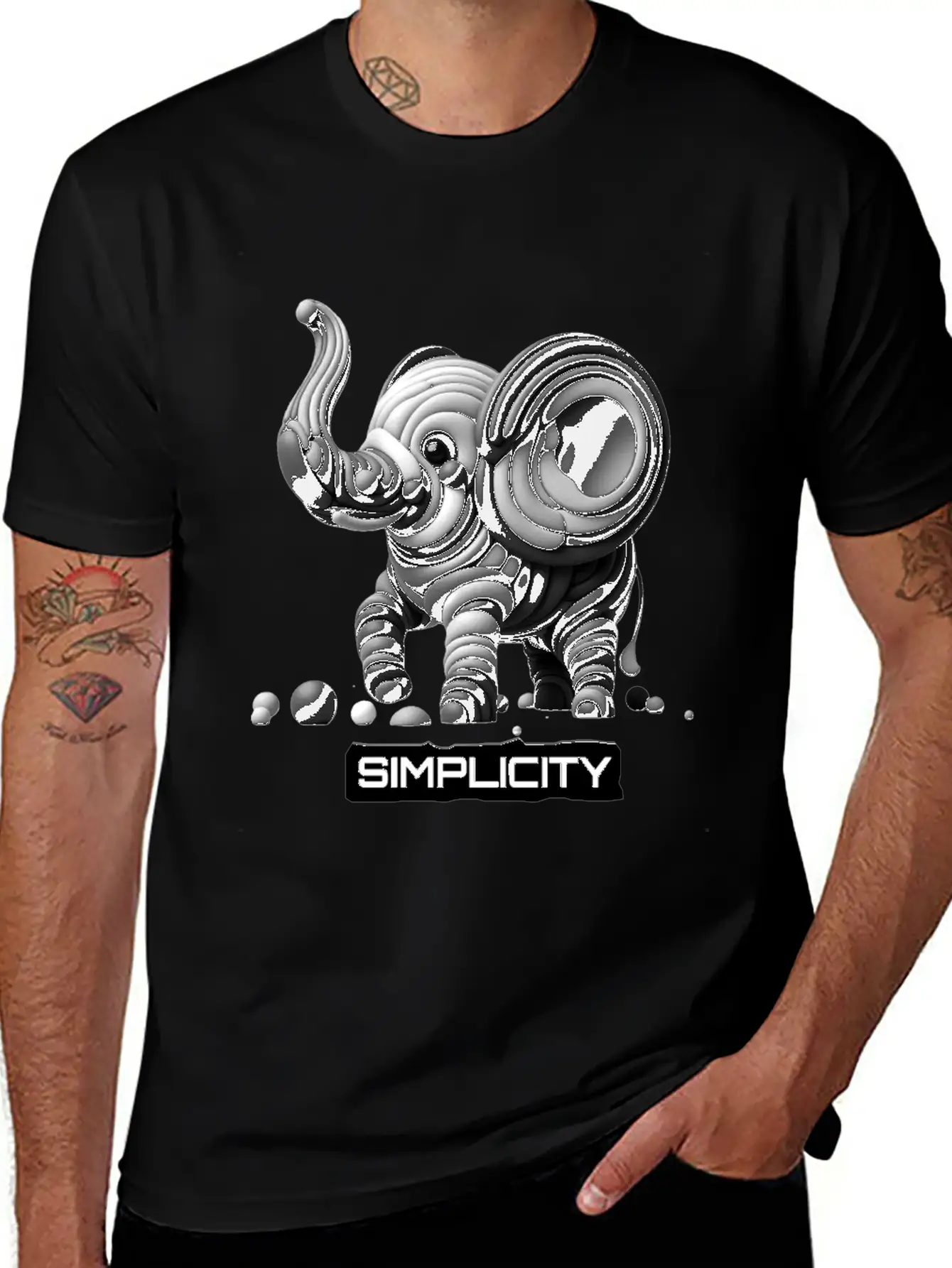 Simply Adorable: Baby Elephant - Simplicity Basic Graphic T-Shirt – Daily Comfort In Soft Cotton