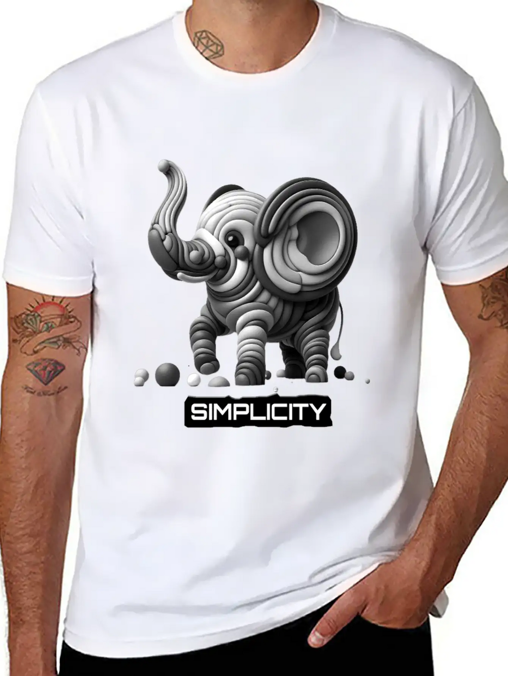 Simply Adorable: Baby Elephant - Simplicity Basic Graphic T-Shirt – Daily Comfort In Soft Cotton