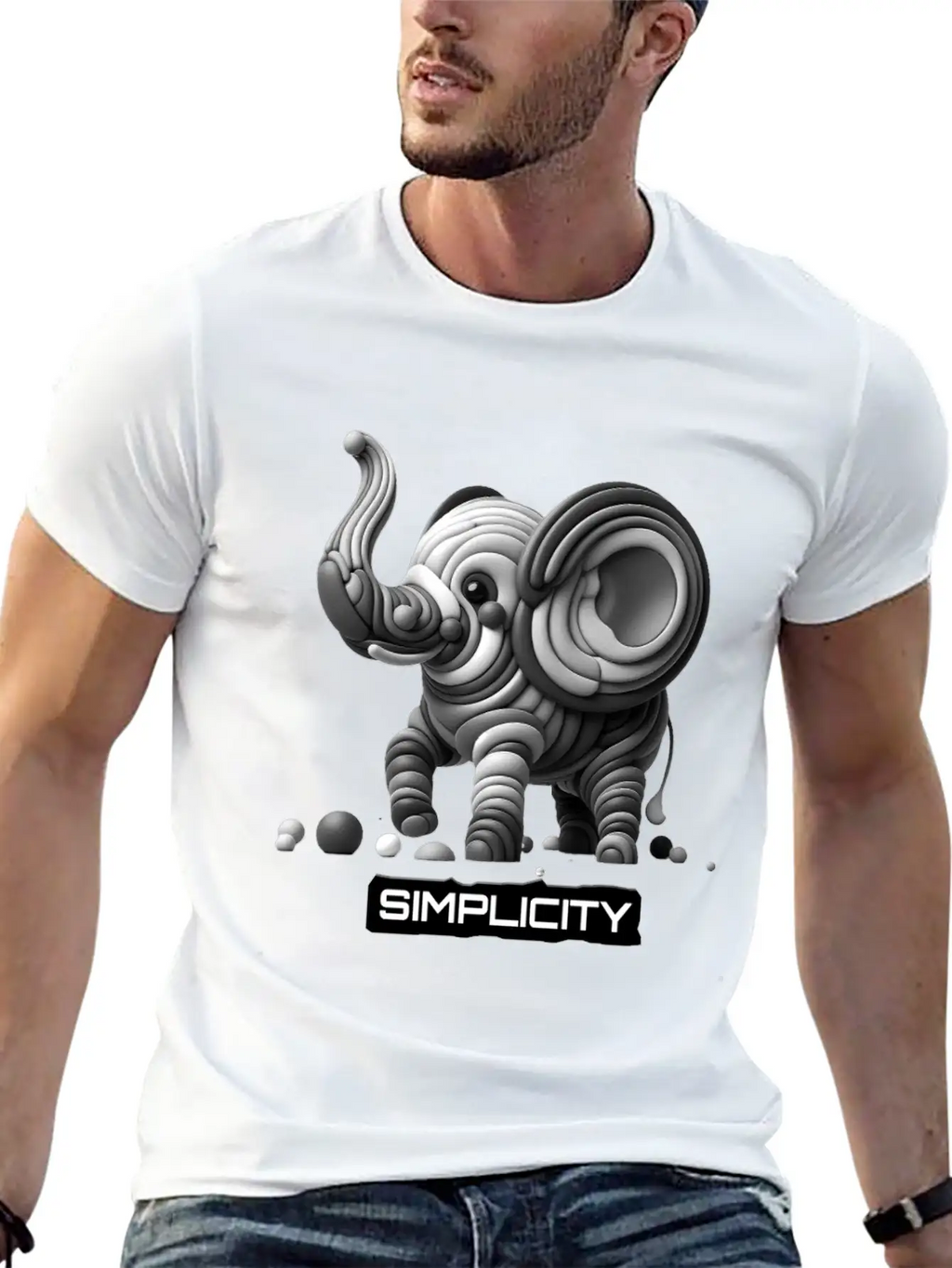 Simply Adorable: Baby Elephant - Simplicity Basic Graphic T-Shirt – Daily Comfort In Soft Cotton