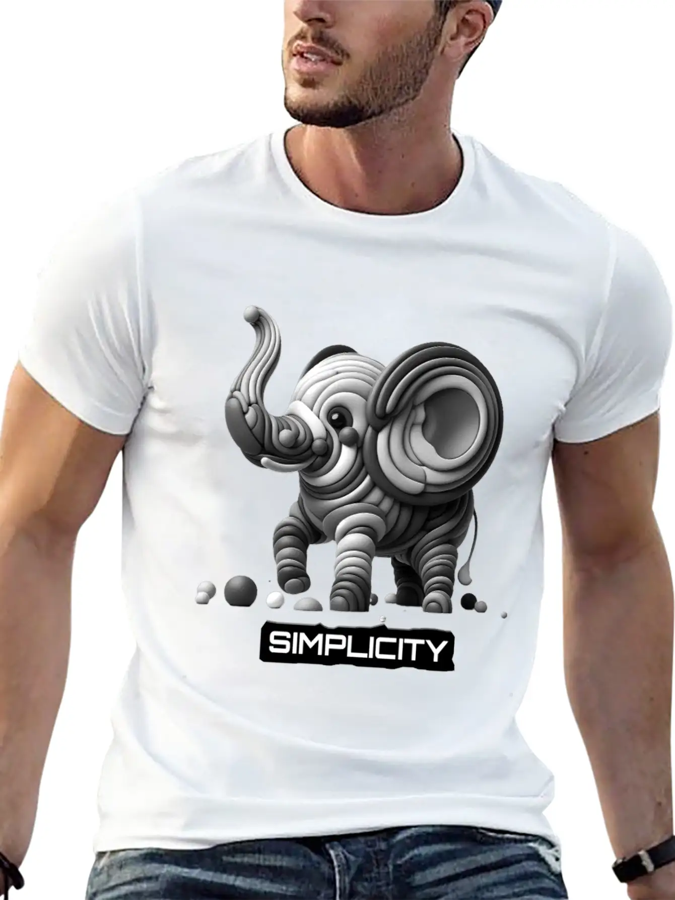 Simply Adorable: Baby Elephant - Simplicity Basic Graphic T-Shirt – Daily Comfort In Soft Cotton