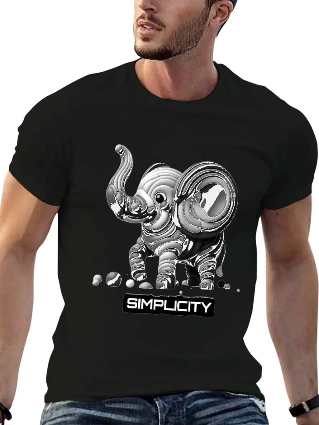 Simply Adorable: Baby Elephant - Simplicity Basic Graphic T-Shirt – Daily Comfort In Soft Cotton