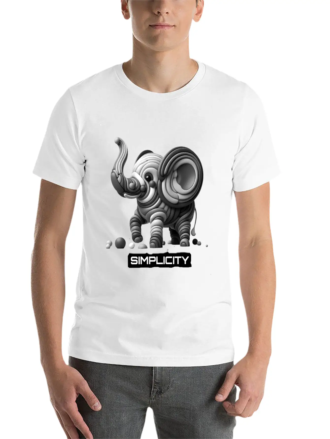 Simply Adorable: Baby Elephant - Simplicity Basic Graphic T-Shirt – Daily Comfort In Soft Cotton