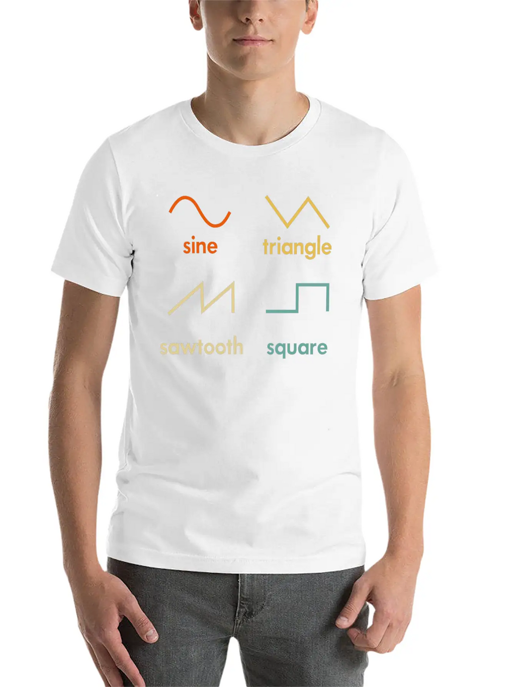 Sine Triangle Sawtooth Square Synthesizer Music Breathable Soft Cotton T-Shirt – Timeless Casual Look
