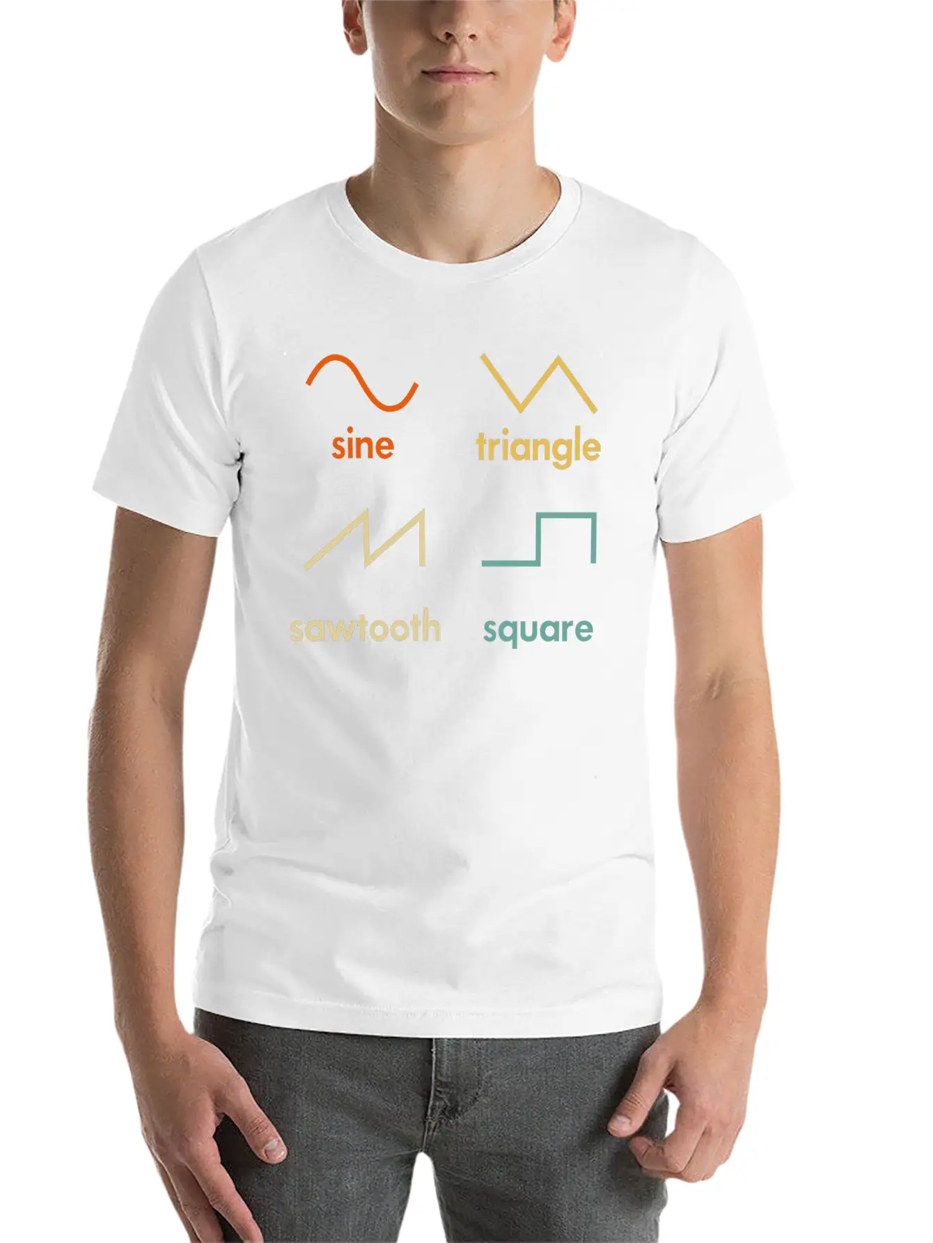Sine Triangle Sawtooth Square Synthesizer Music Breathable Soft Cotton T-Shirt – Timeless Casual Look