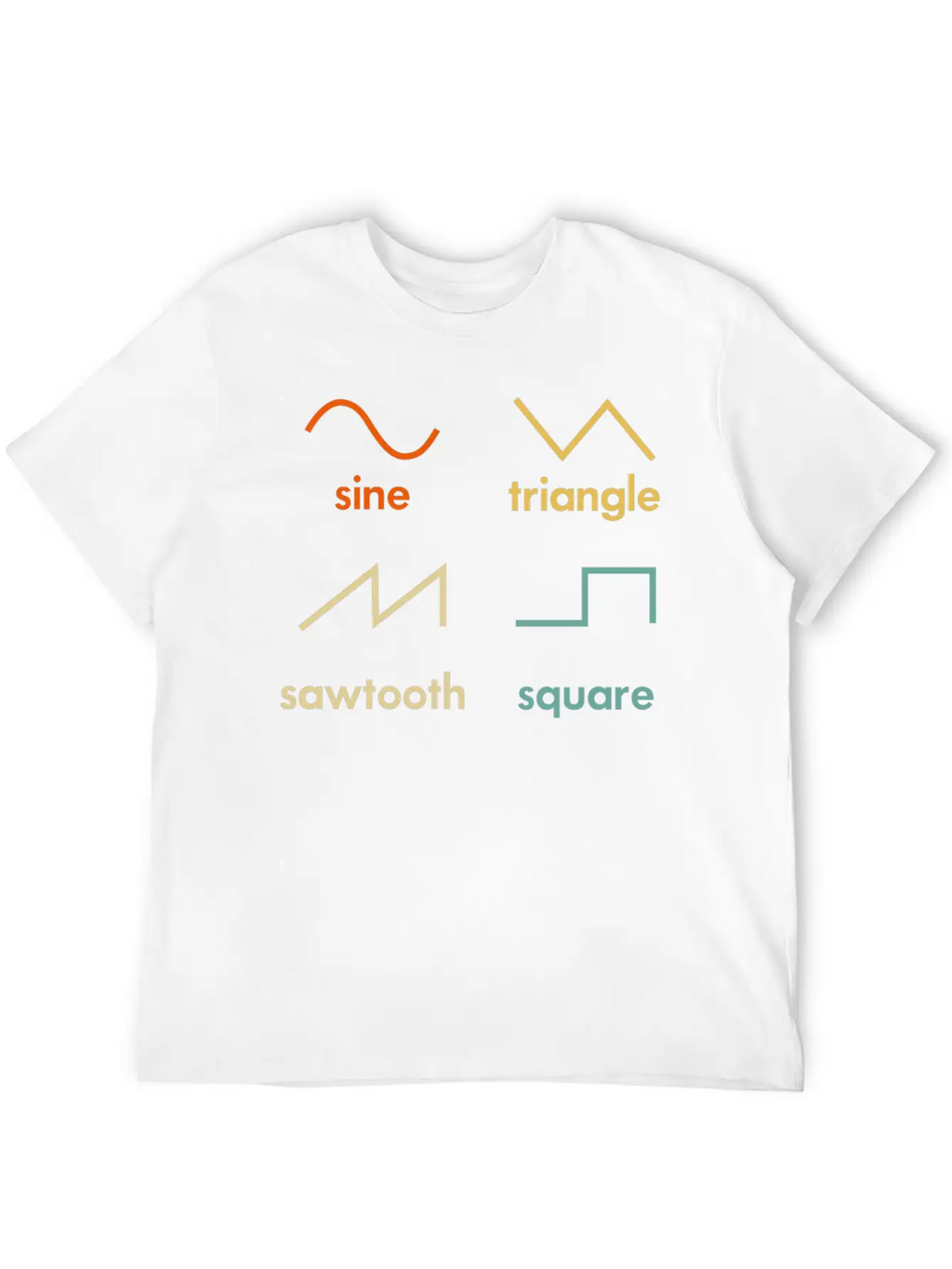 Sine Triangle Sawtooth Square Synthesizer Music Breathable Soft Cotton T-Shirt – Timeless Casual Look