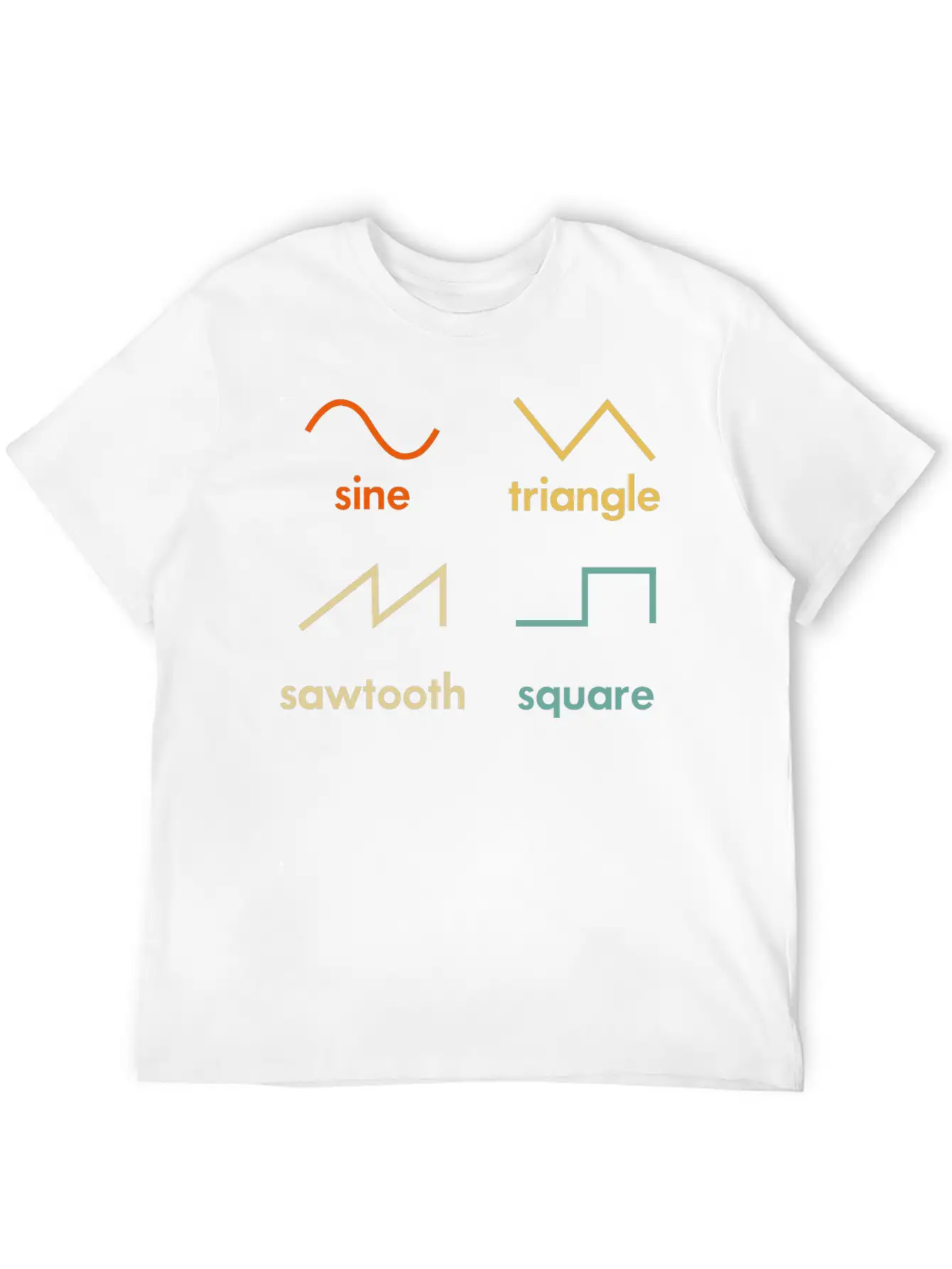 Sine Triangle Sawtooth Square Synthesizer Music Breathable Soft Cotton T-Shirt – Timeless Casual Look