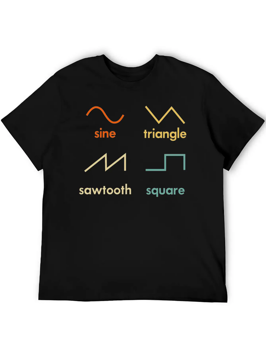 Sine Triangle Sawtooth Square Synthesizer Music Breathable Soft Cotton T-Shirt – Timeless Casual Look