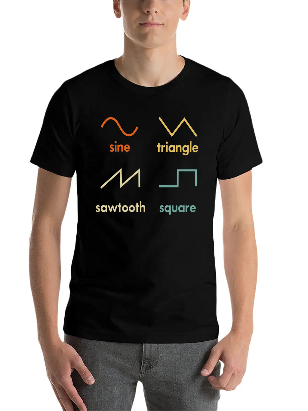 Sine Triangle Sawtooth Square Synthesizer Music Breathable Soft Cotton T-Shirt – Timeless Casual Look