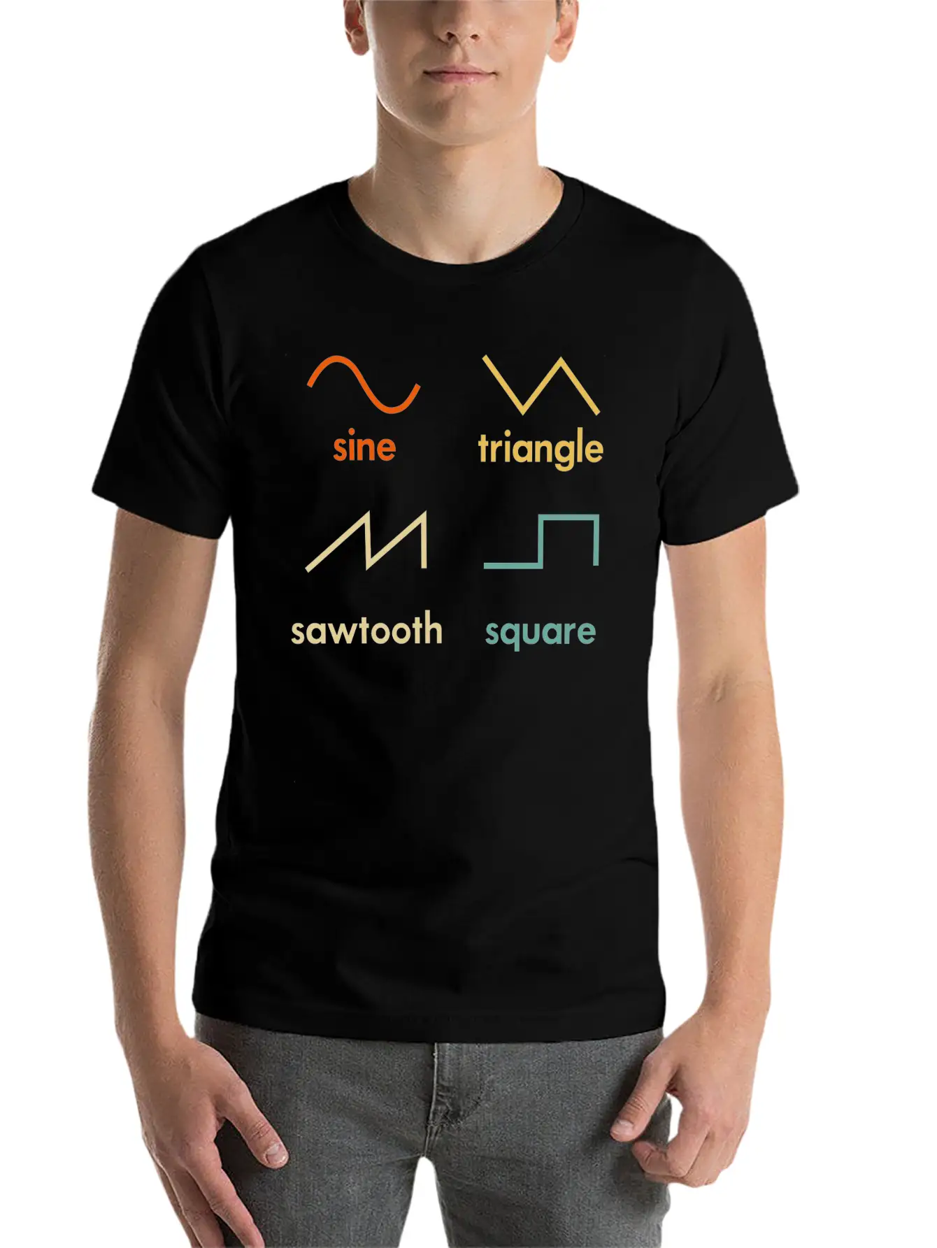 Sine Triangle Sawtooth Square Synthesizer Music Breathable Soft Cotton T-Shirt – Timeless Casual Look