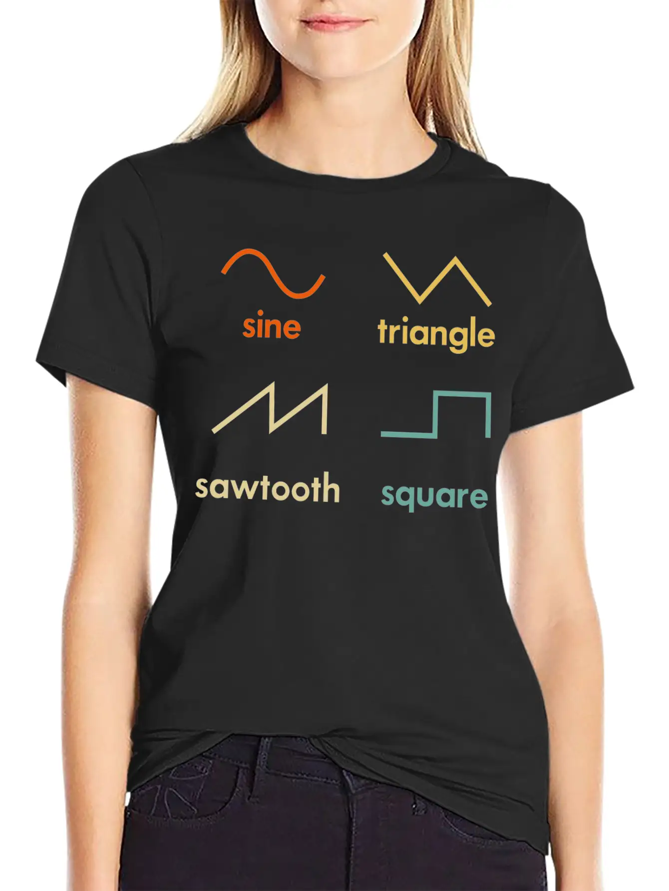 Sine Triangle Sawtooth Square Synthesizer Music Breathable Soft Cotton T-Shirt – Timeless Casual Look
