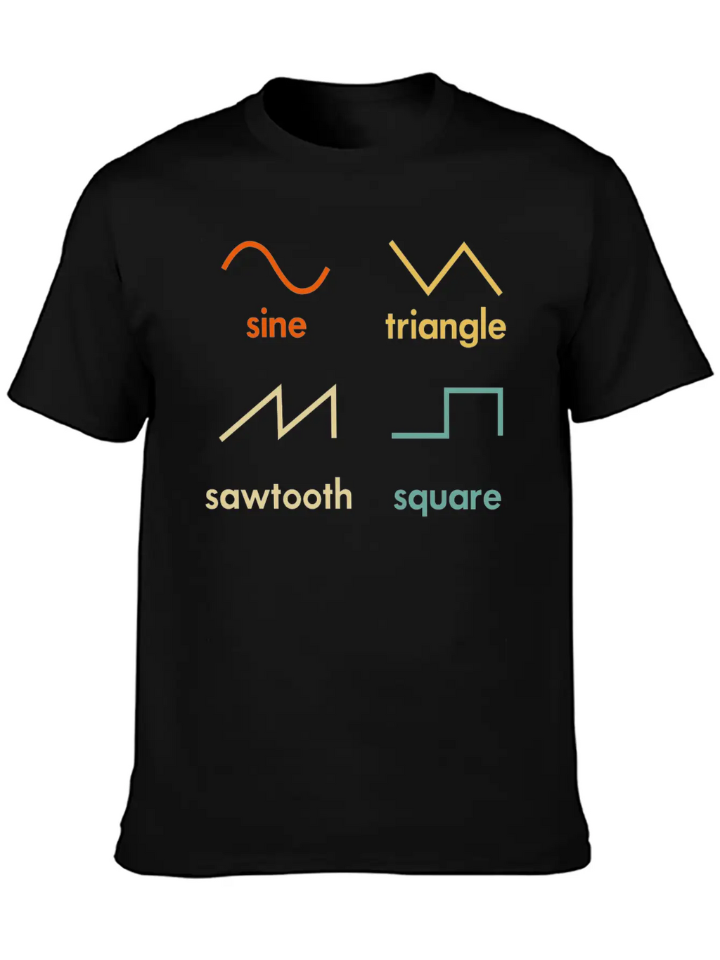 Sine Triangle Sawtooth Square Synthesizer Music Breathable Soft Cotton T-Shirt – Timeless Casual Look