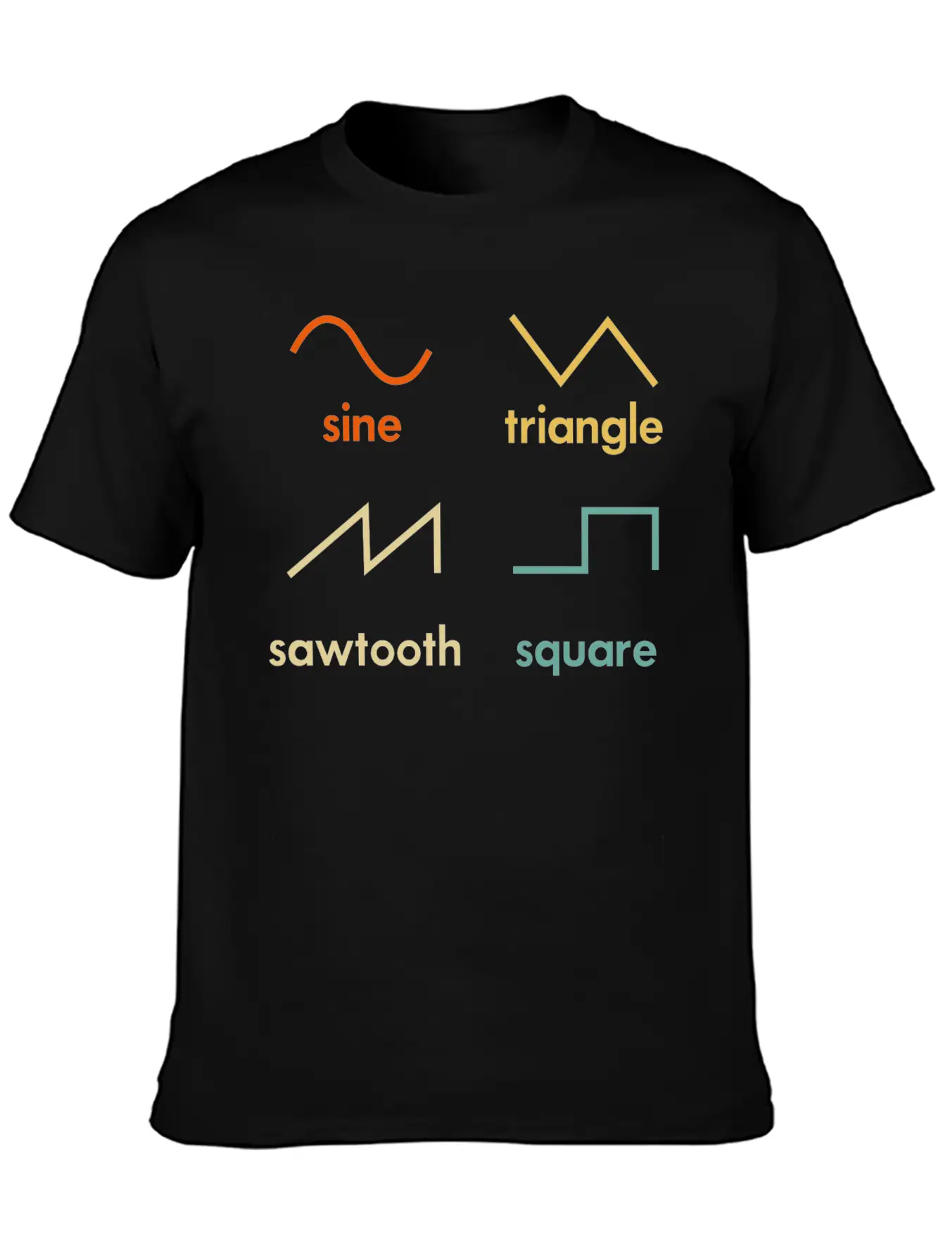Sine Triangle Sawtooth Square Synthesizer Music Breathable Soft Cotton T-Shirt – Timeless Casual Look