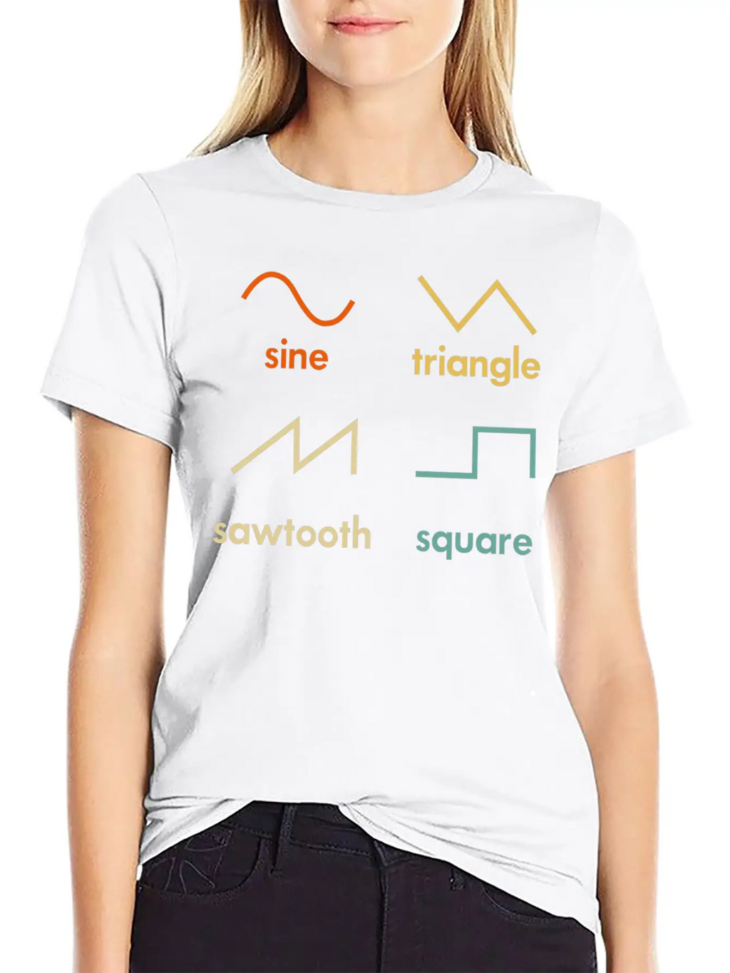 Sine Triangle Sawtooth Square Synthesizer Music Breathable Soft Cotton T-Shirt – Timeless Casual Look