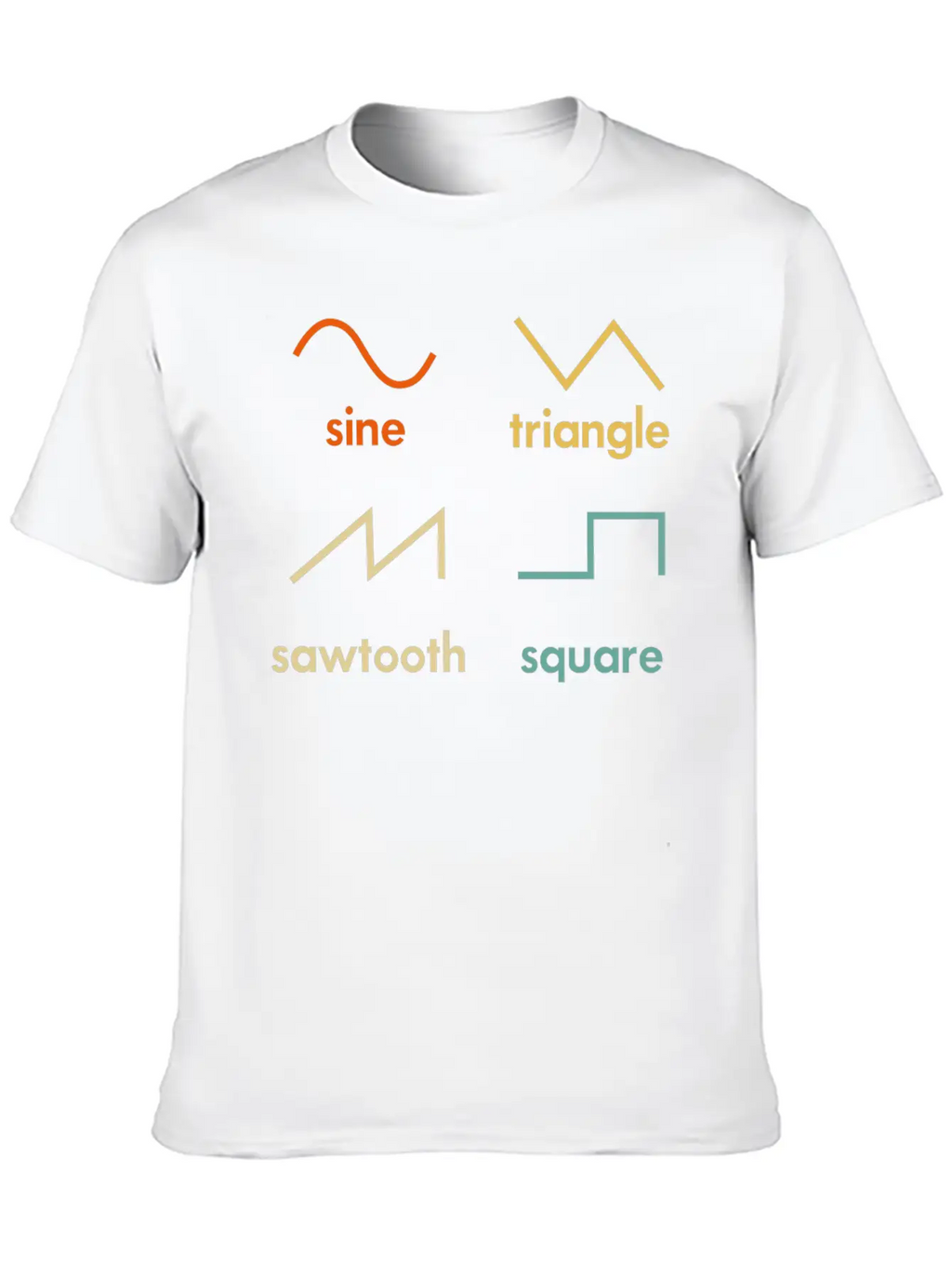Sine Triangle Sawtooth Square Synthesizer Music Breathable Soft Cotton T-Shirt – Timeless Casual Look