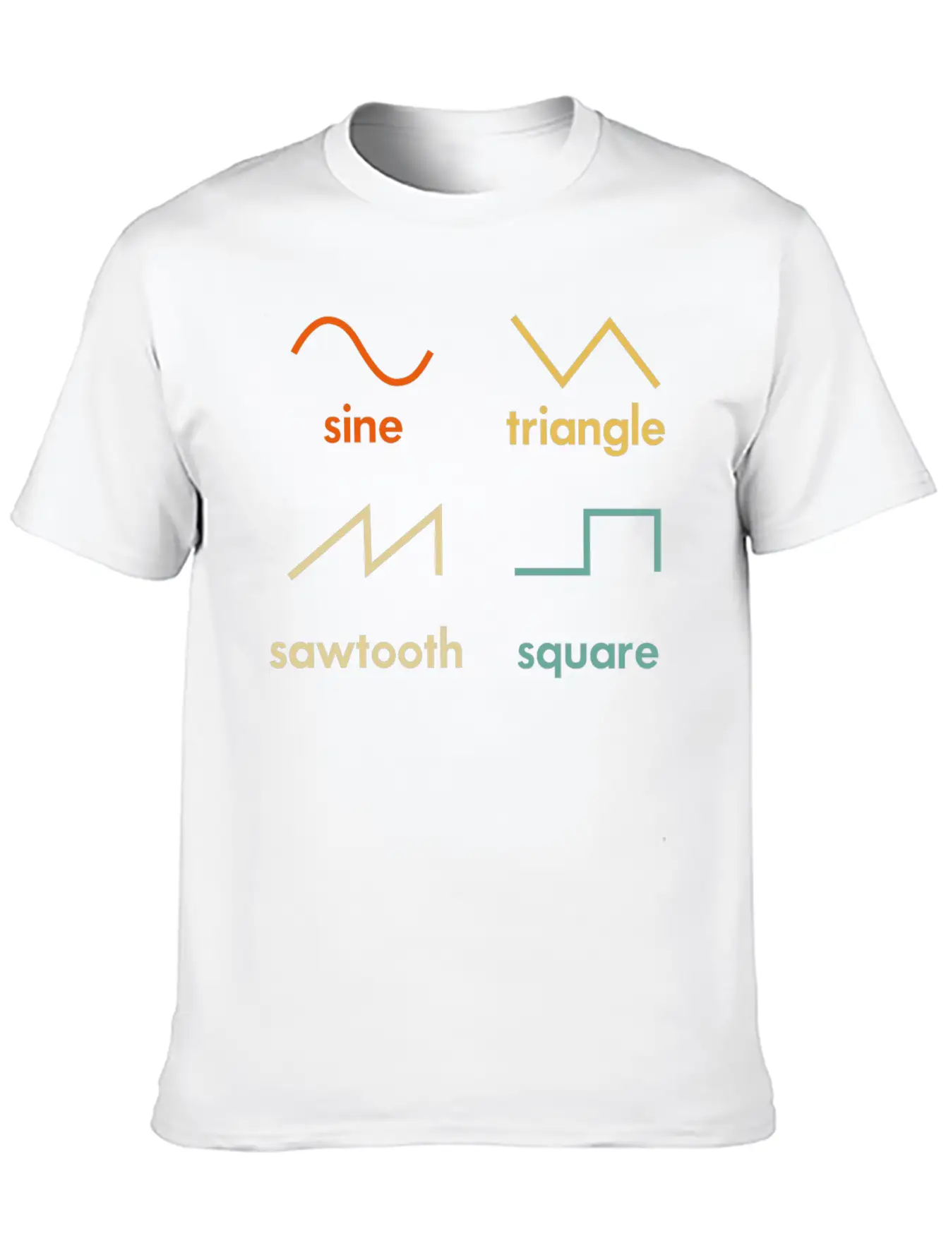Sine Triangle Sawtooth Square Synthesizer Music Breathable Soft Cotton T-Shirt – Timeless Casual Look
