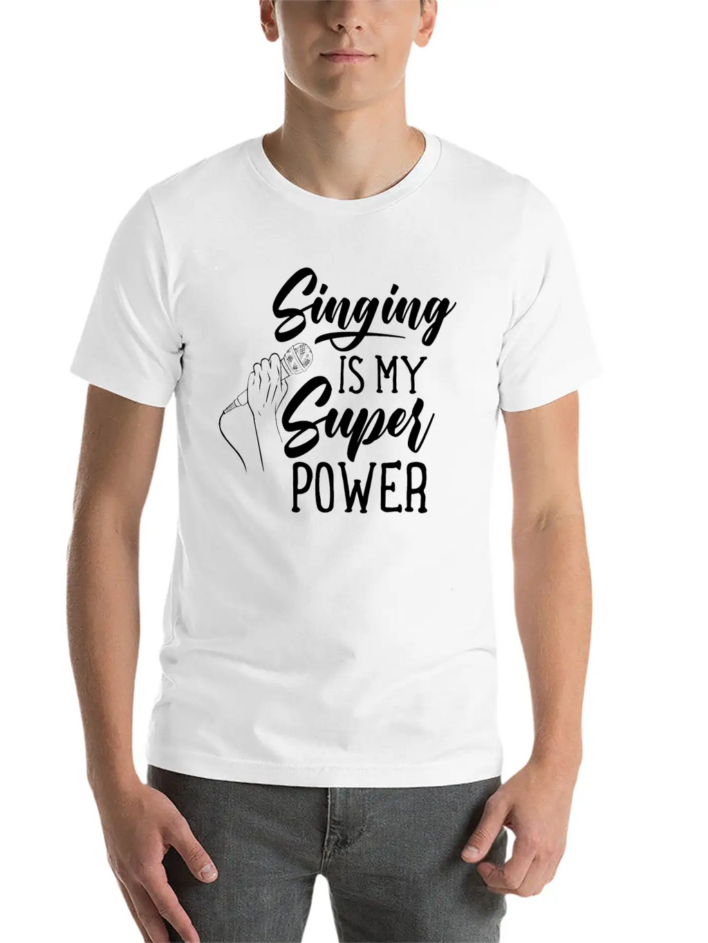 Singing Is My Superpower Sing Song Singer Singers Basic Graphic T-Shirt – Daily Comfort In Soft Cotton