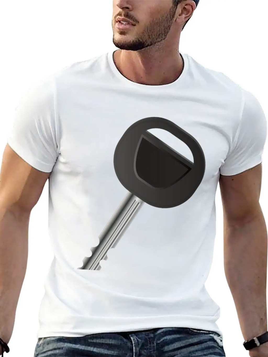 Single Car Key For Automobile Fans Timeless Short Sleeve Tee – Comfy And Minimalist Design