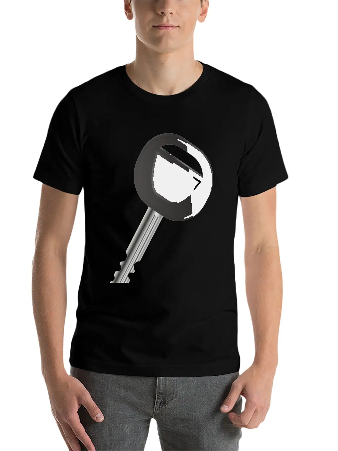 Single Car Key For Automobile Fans Timeless Short Sleeve Tee – Comfy And Minimalist Design