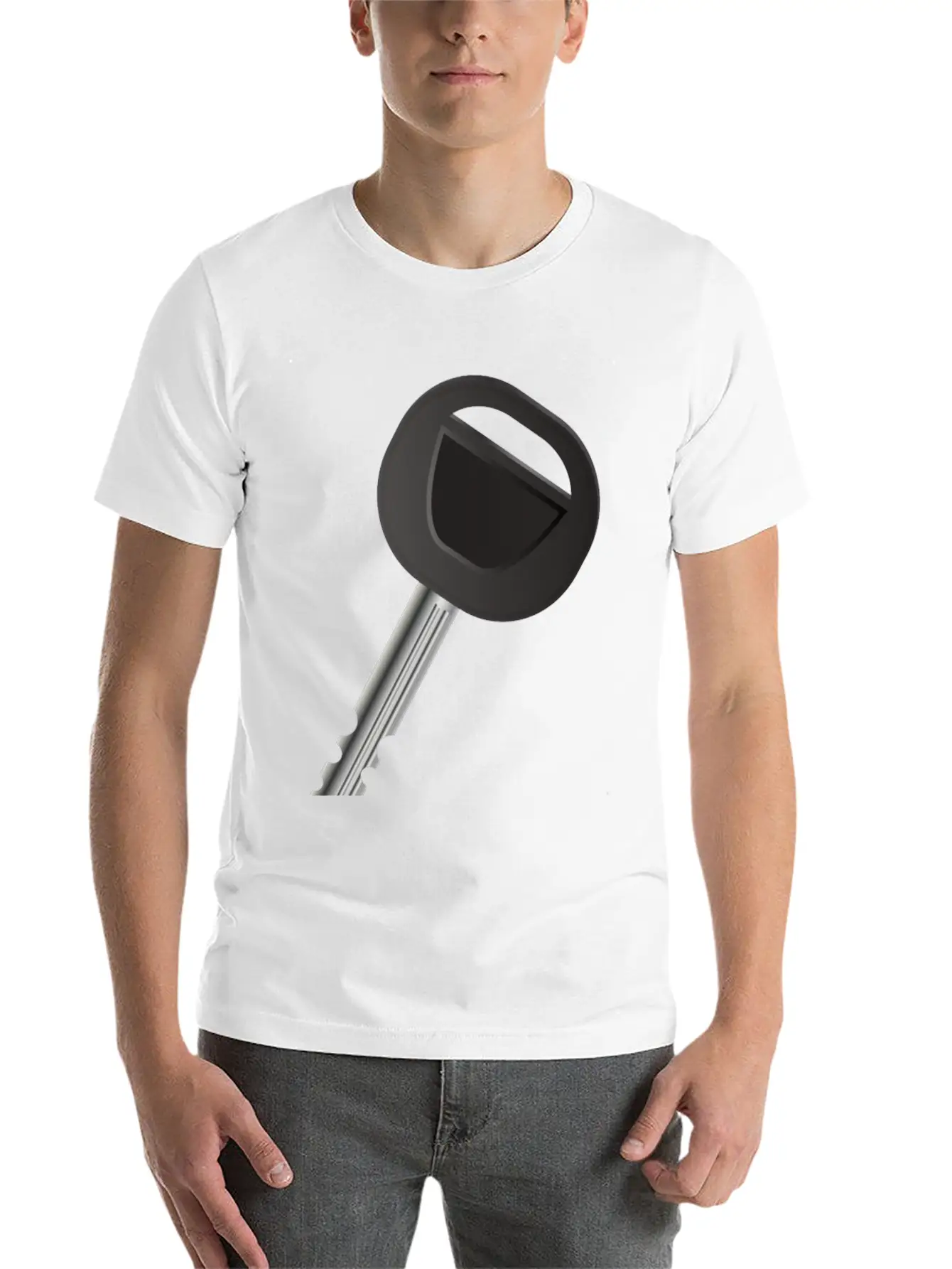 Single Car Key For Automobile Fans Timeless Short Sleeve Tee – Comfy And Minimalist Design