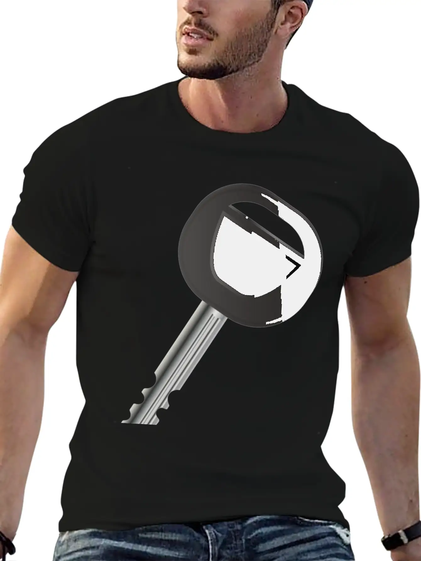 Single Car Key For Automobile Fans Timeless Short Sleeve Tee – Comfy And Minimalist Design