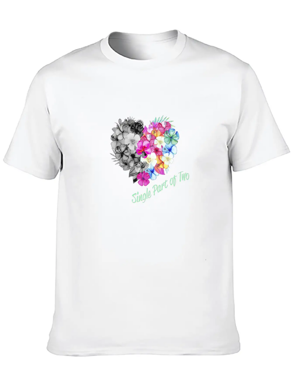 Single Part Of Two Love Flowers Basic Graphic T-Shirt – Daily Comfort In Soft Cotton