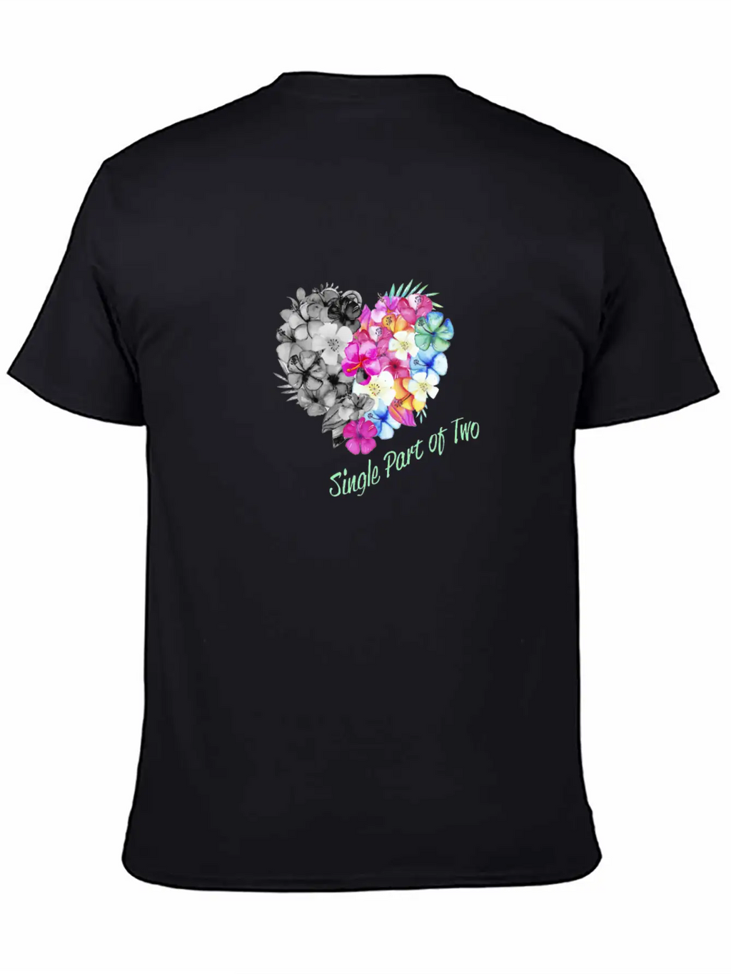 Single Part Of Two Love Flowers Basic Graphic T-Shirt – Daily Comfort In Soft Cotton