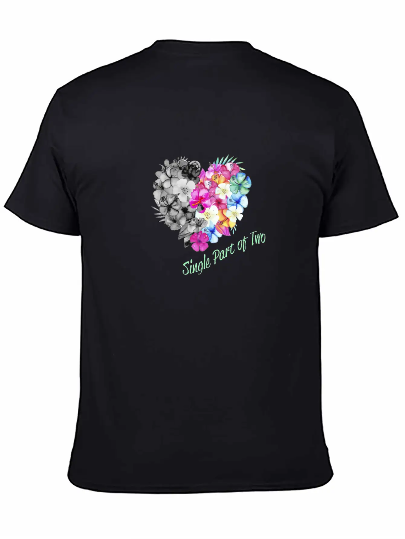 Single Part Of Two Love Flowers Basic Graphic T-Shirt – Daily Comfort In Soft Cotton
