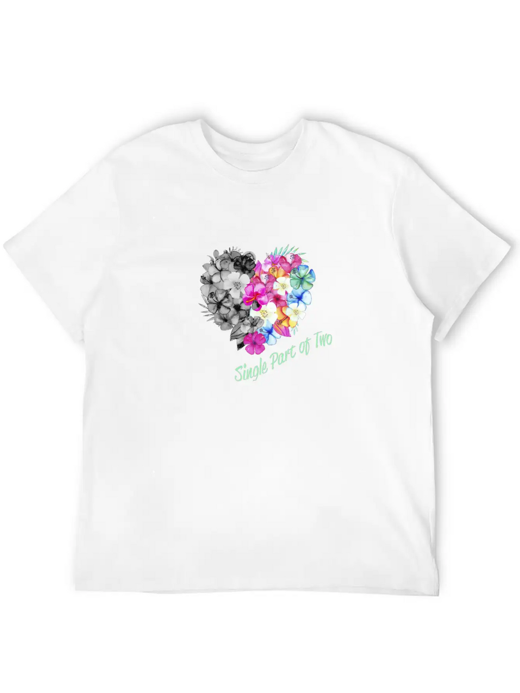 Single Part Of Two Love Flowers Basic Graphic T-Shirt – Daily Comfort In Soft Cotton