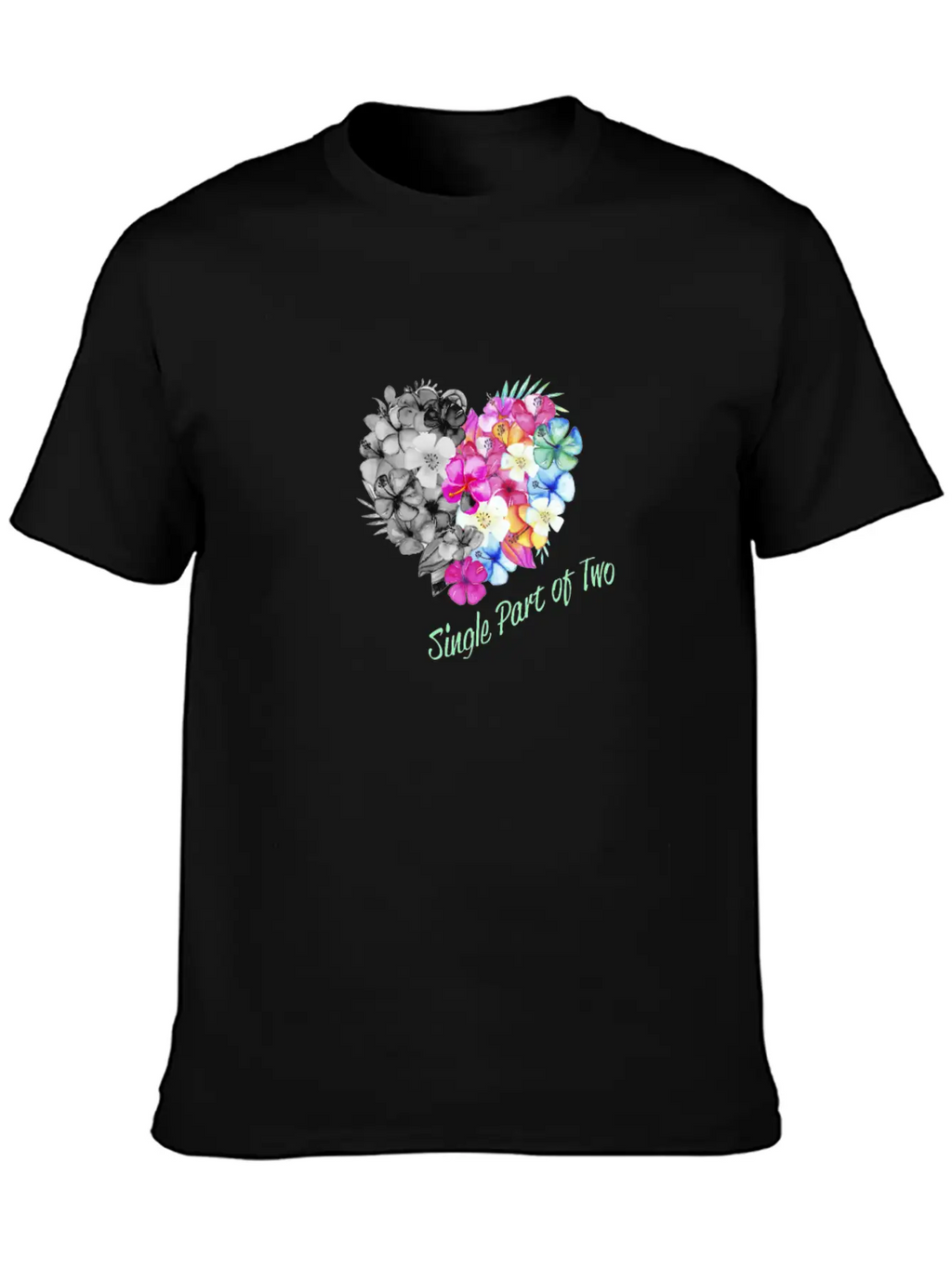 Single Part Of Two Love Flowers Basic Graphic T-Shirt – Daily Comfort In Soft Cotton