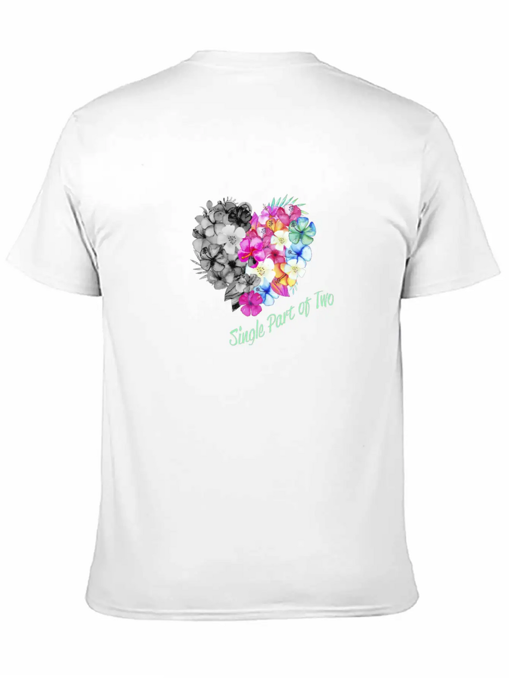 Single Part Of Two Love Flowers Basic Graphic T-Shirt – Daily Comfort In Soft Cotton