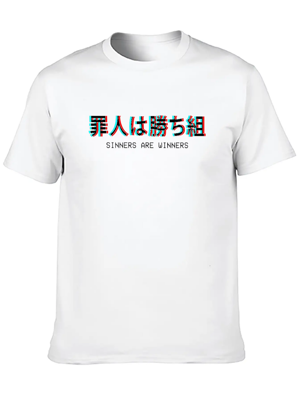 Sinners Are Winners Japanese Vaporwave Aesthetic G Breathable Soft Cotton T-Shirt – Timeless Casual Look