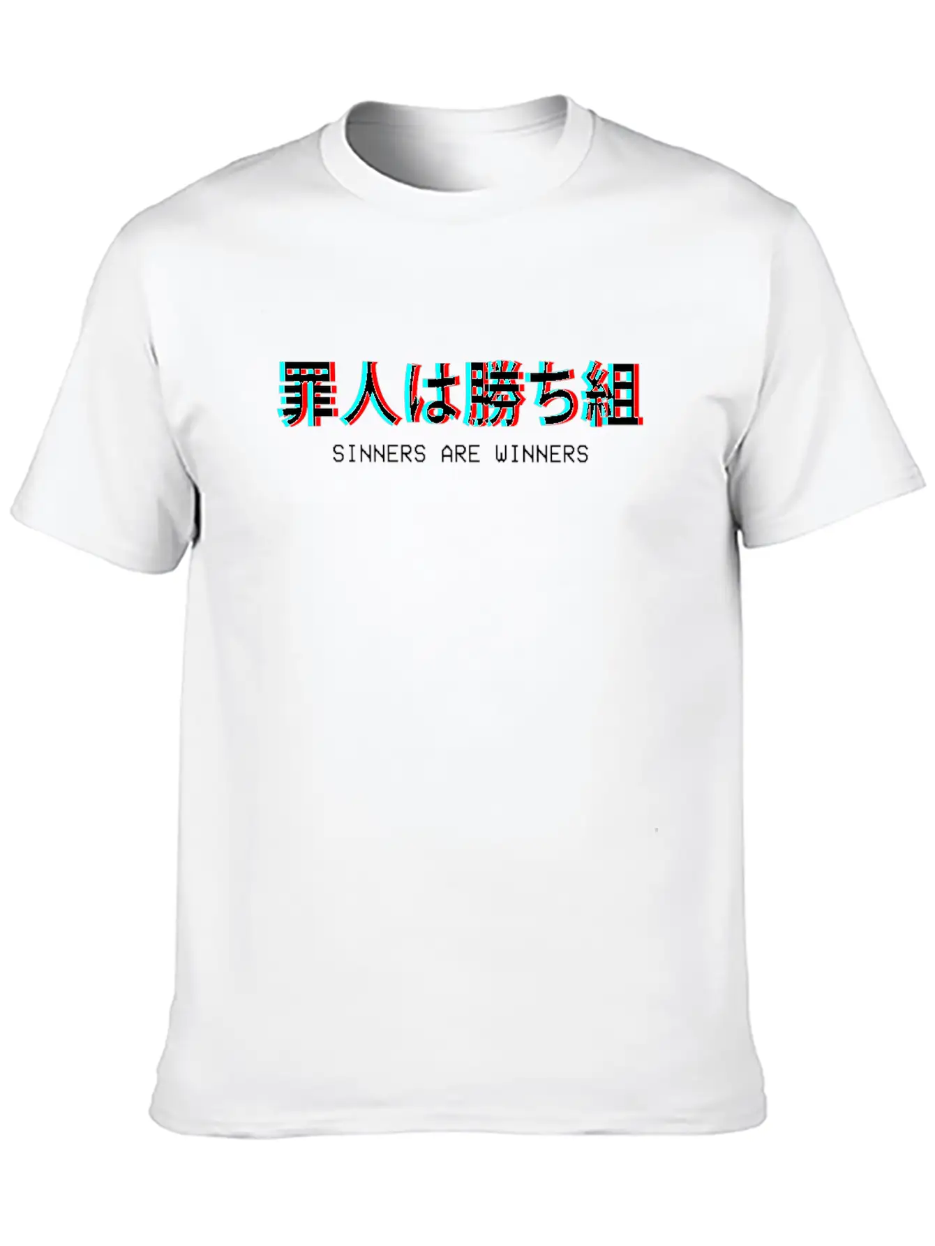 Sinners Are Winners Japanese Vaporwave Aesthetic G Breathable Soft Cotton T-Shirt – Timeless Casual Look
