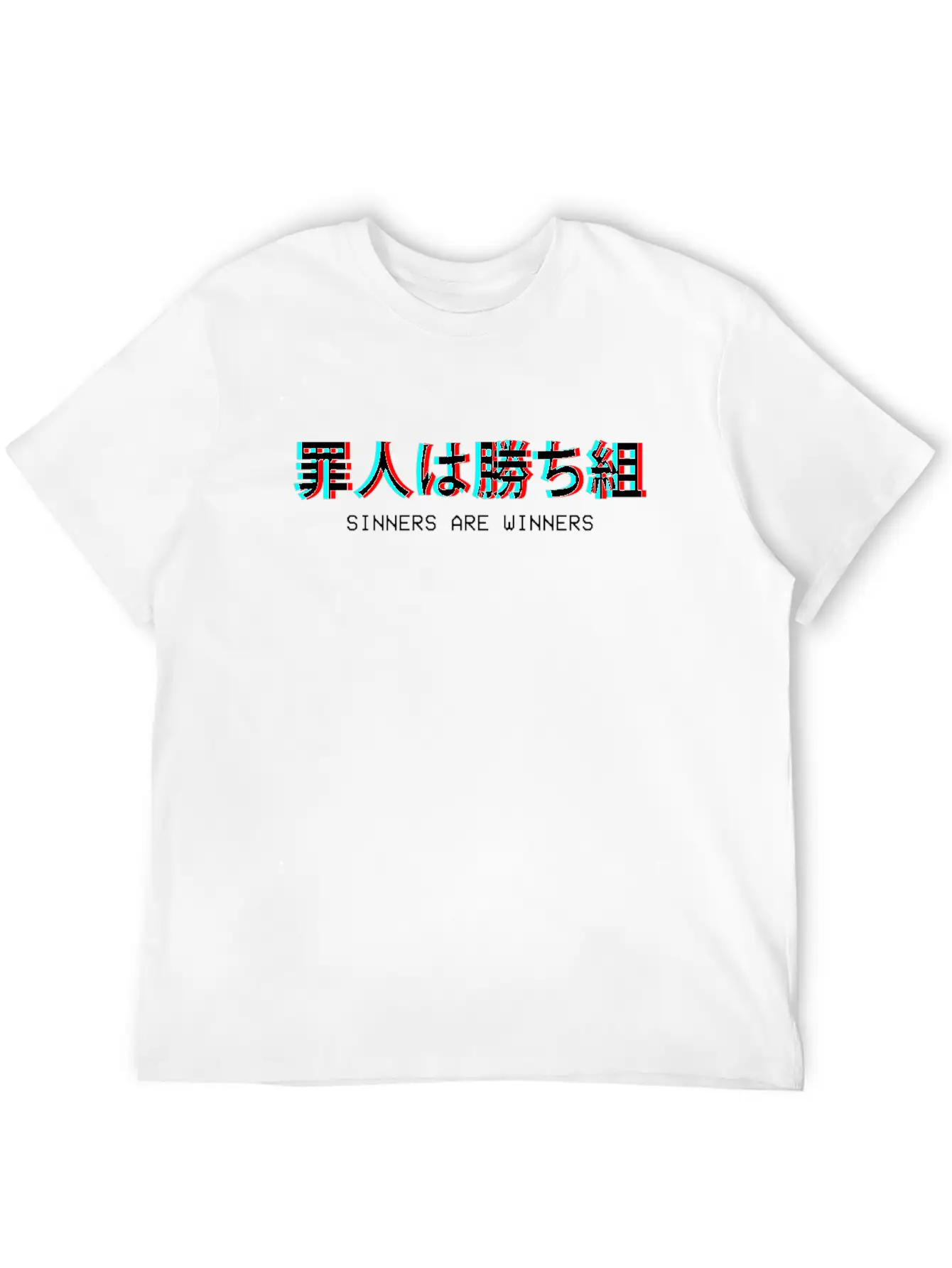 Sinners Are Winners Japanese Vaporwave Aesthetic G Breathable Soft Cotton T-Shirt – Timeless Casual Look
