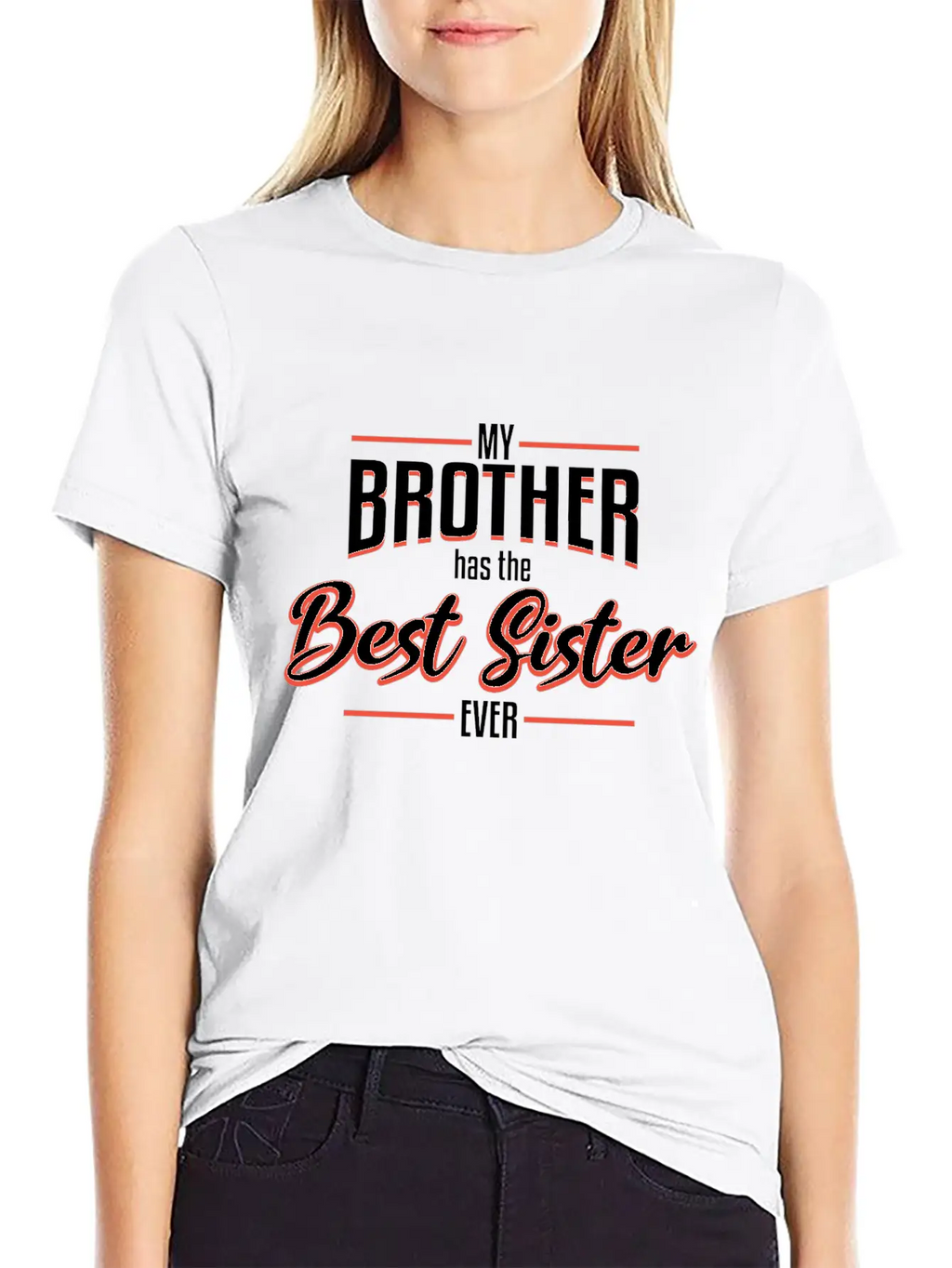 Sister Best Sister Relaxed Everyday Tee – Lightweight And Durable Cotton
