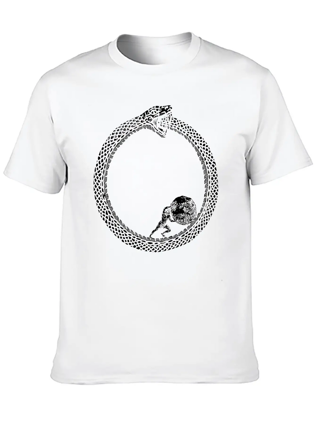 Sisyphus In An Ouroboros Snake Unisex Philosophy Classic Cotton Tee – Unisex Comfort For Any Season