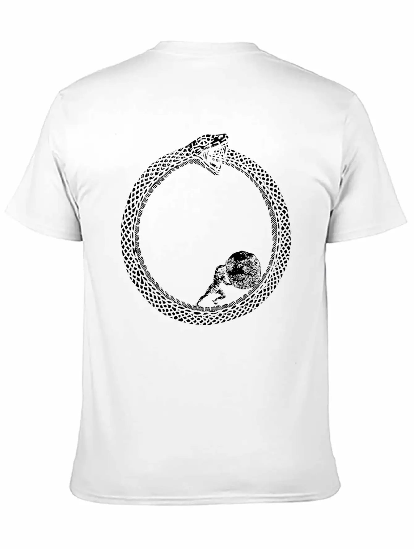 Sisyphus In An Ouroboros Snake Unisex Philosophy Classic Cotton Tee – Unisex Comfort For Any Season