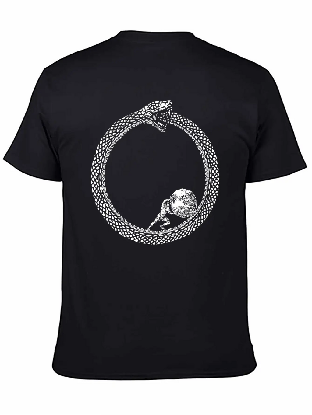 Sisyphus In An Ouroboros Snake Unisex Philosophy Classic Cotton Tee – Unisex Comfort For Any Season