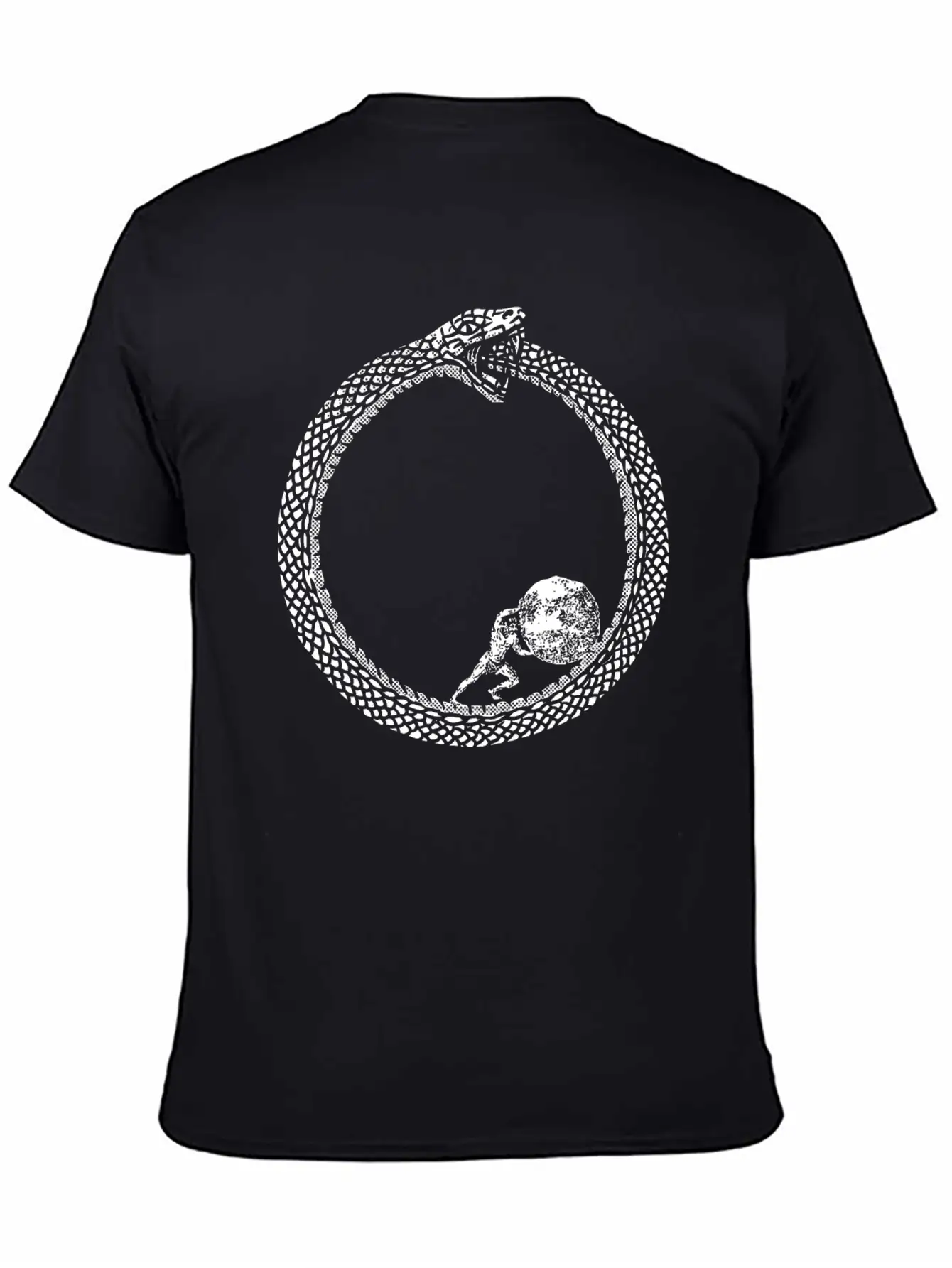 Sisyphus In An Ouroboros Snake Unisex Philosophy Classic Cotton Tee – Unisex Comfort For Any Season
