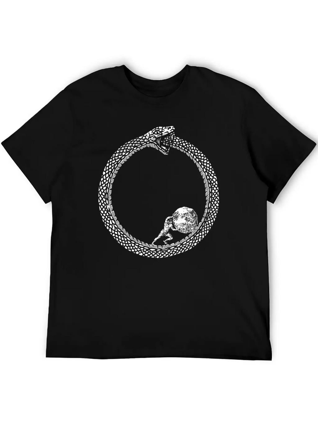 Sisyphus In An Ouroboros Snake Unisex Philosophy Classic Cotton Tee – Unisex Comfort For Any Season