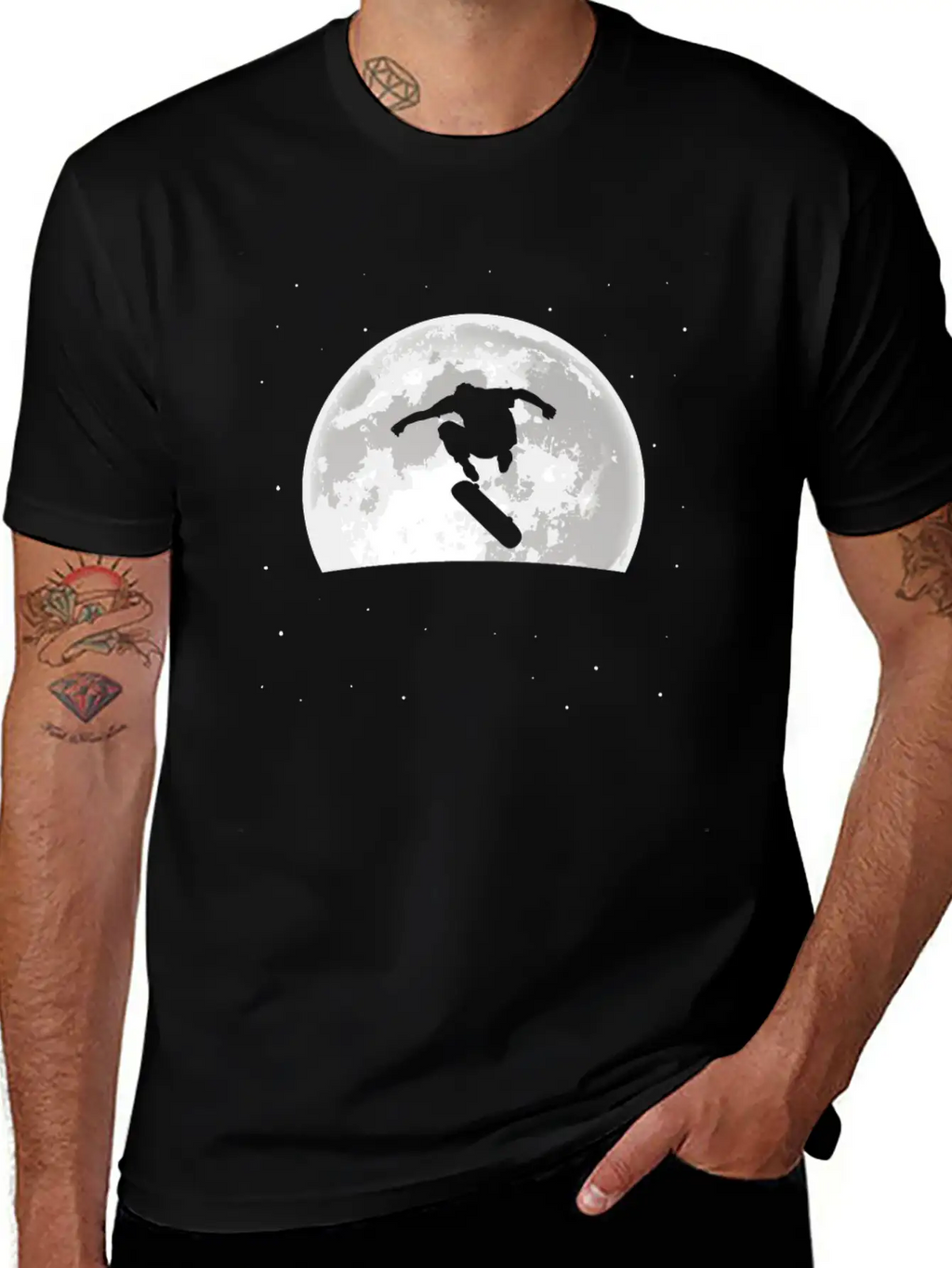 Skateboard Skater Moon Basic Graphic T-Shirt – Daily Comfort In Soft Cotton