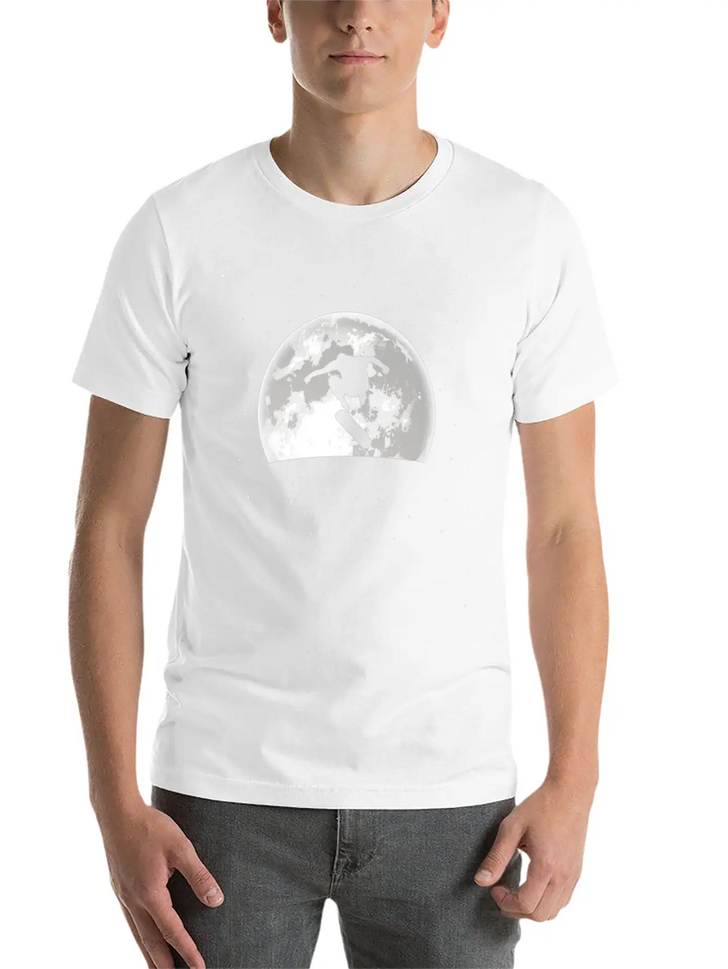 Skateboard Skater Moon Basic Graphic T-Shirt – Daily Comfort In Soft Cotton